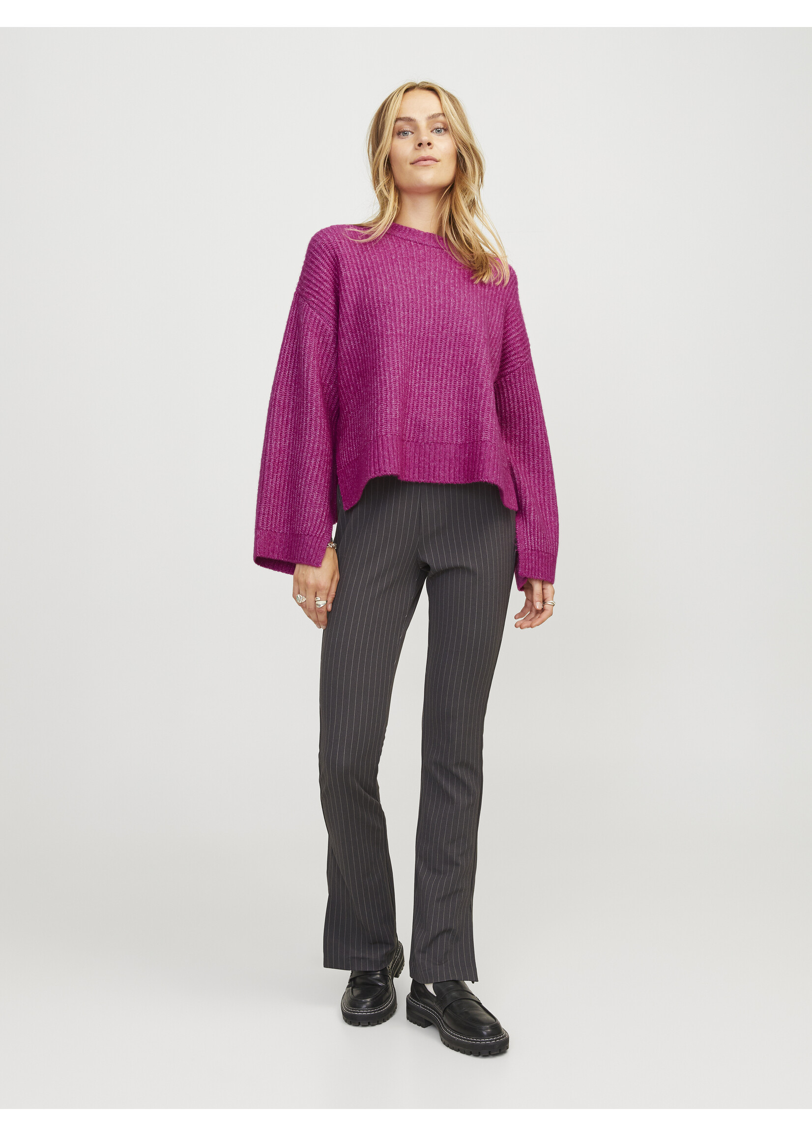 JJXX JXSIGGA CREW NECK KNIT - FUCHSIA RED