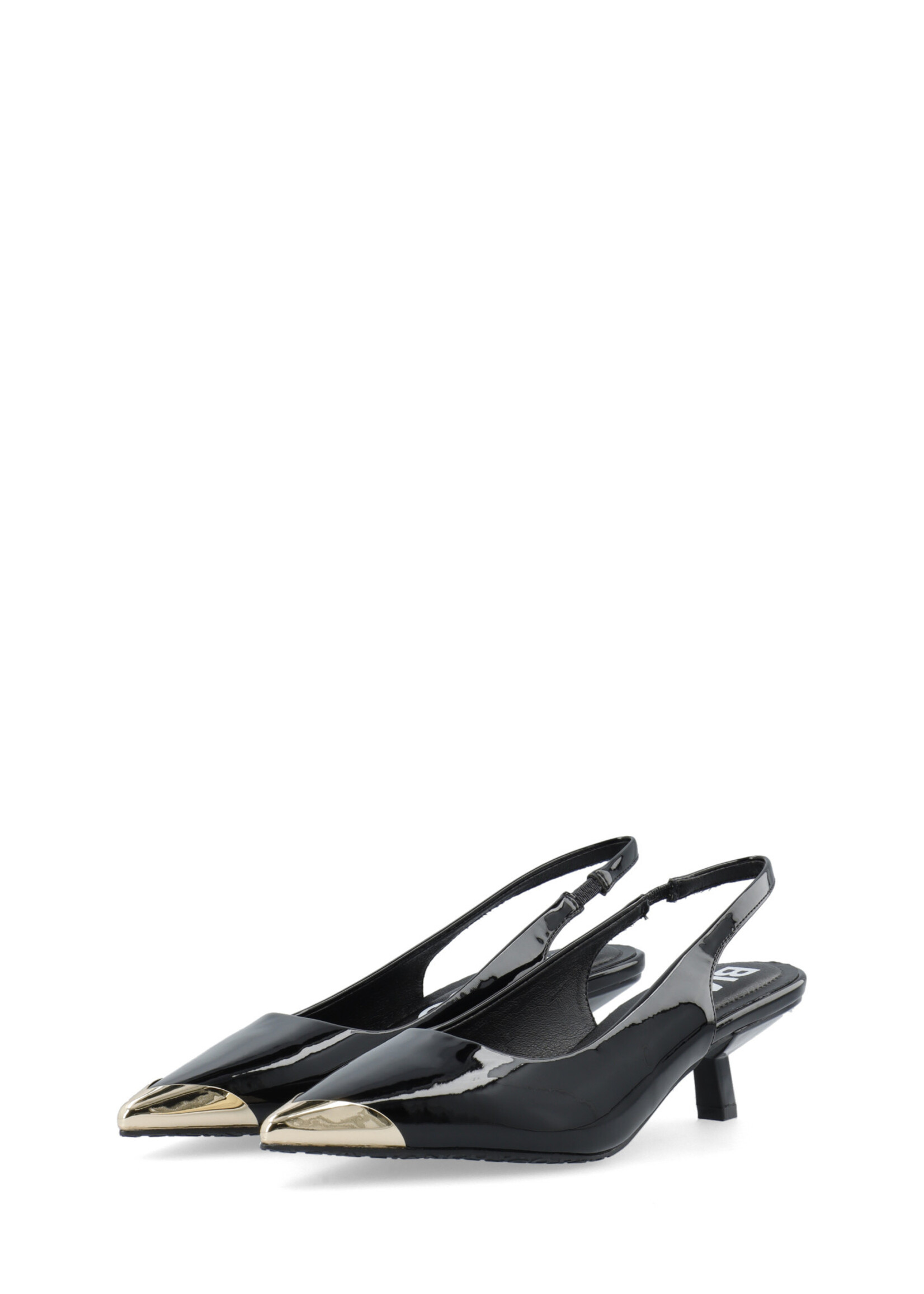 BIAKRISTIN kitten Heel Slingback Metal Toecap Patent
