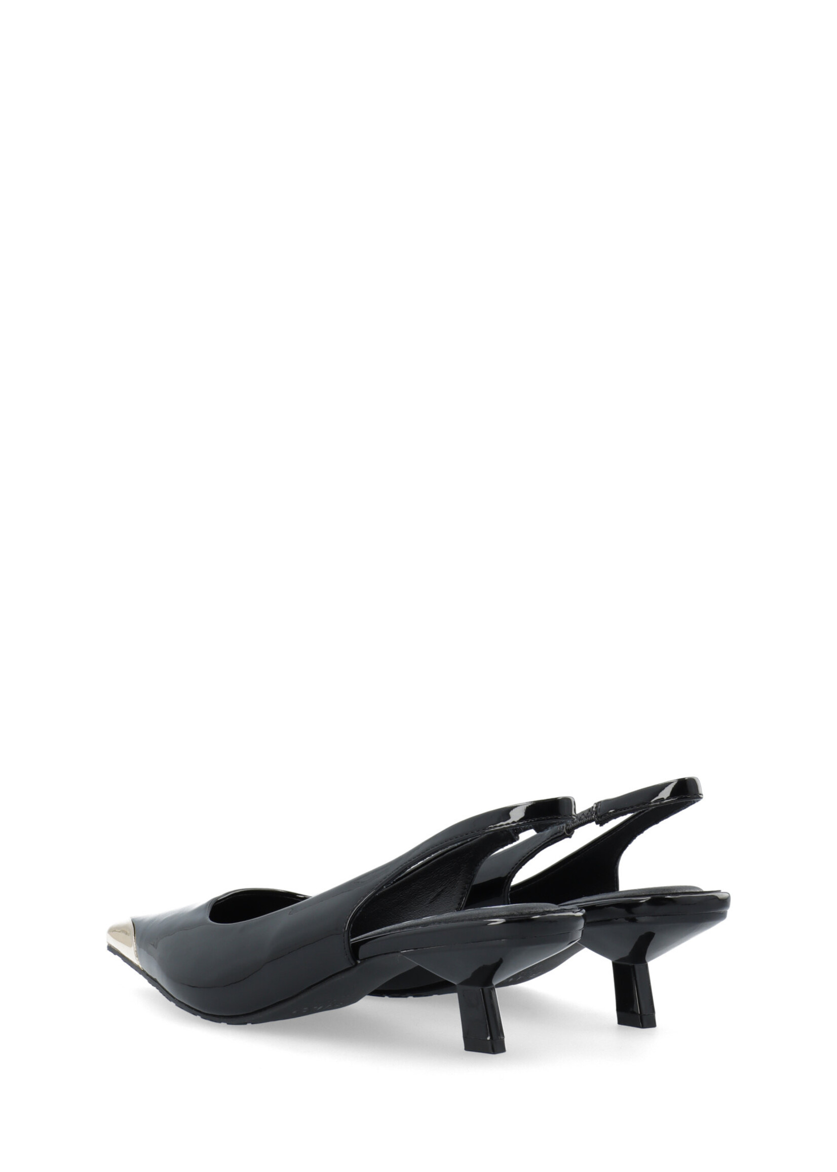 BIAKRISTIN kitten Heel Slingback Metal Toecap Patent