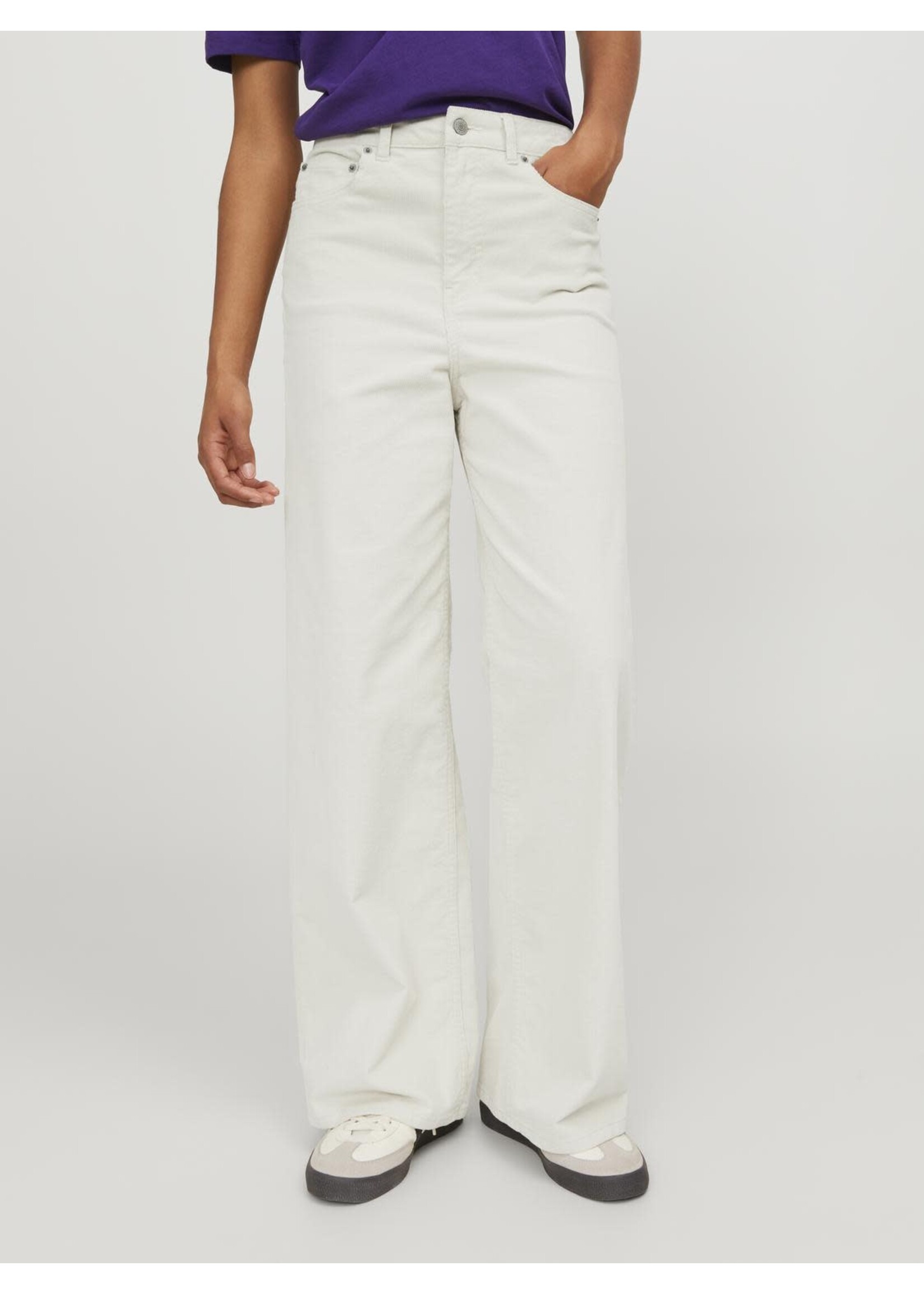 JJXX JXGELLY WIDE HW CORD PANT - BONE WHITE