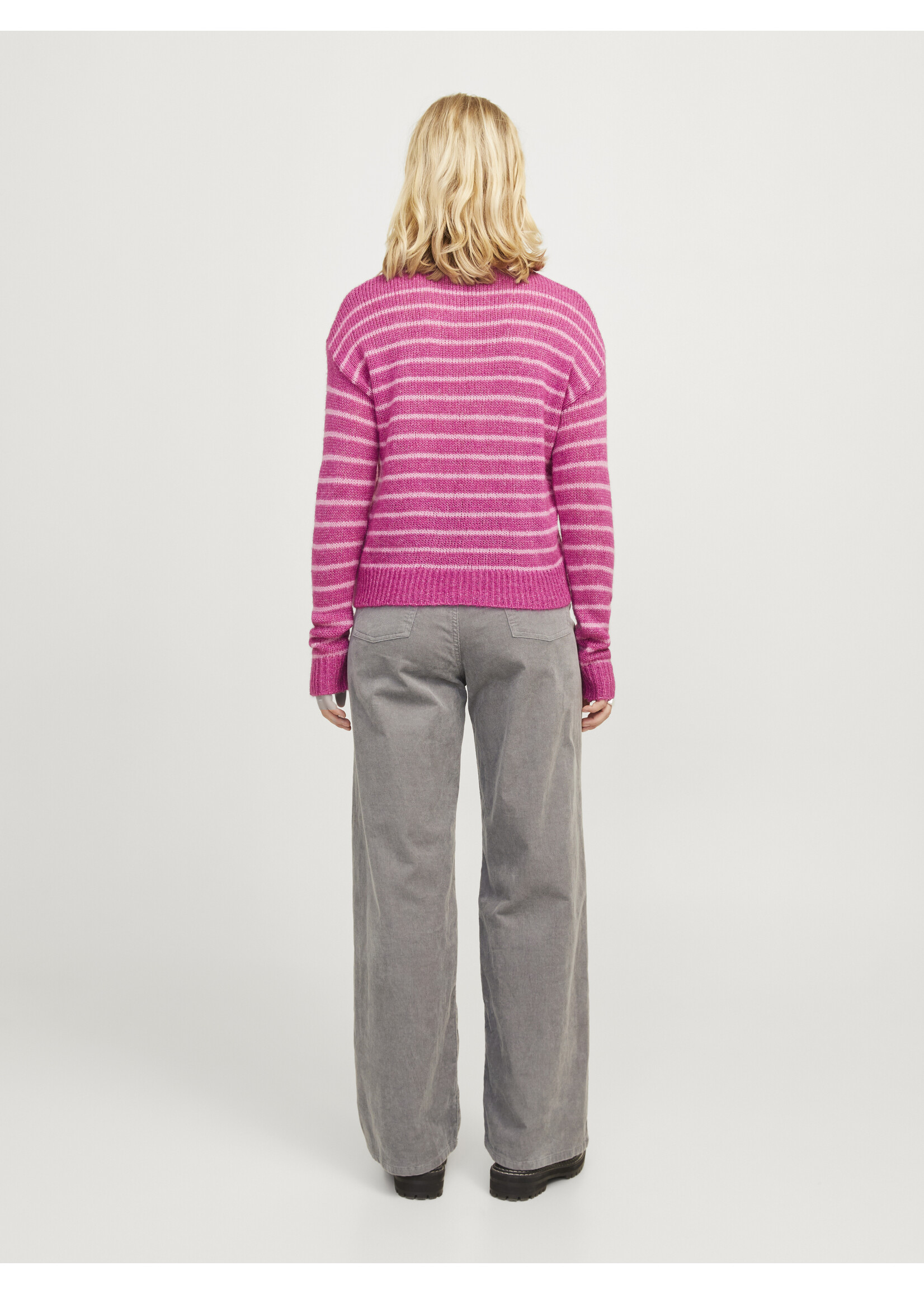 JXGELLY WIDE HW  CORD PANT - GRAY FLANNEL
