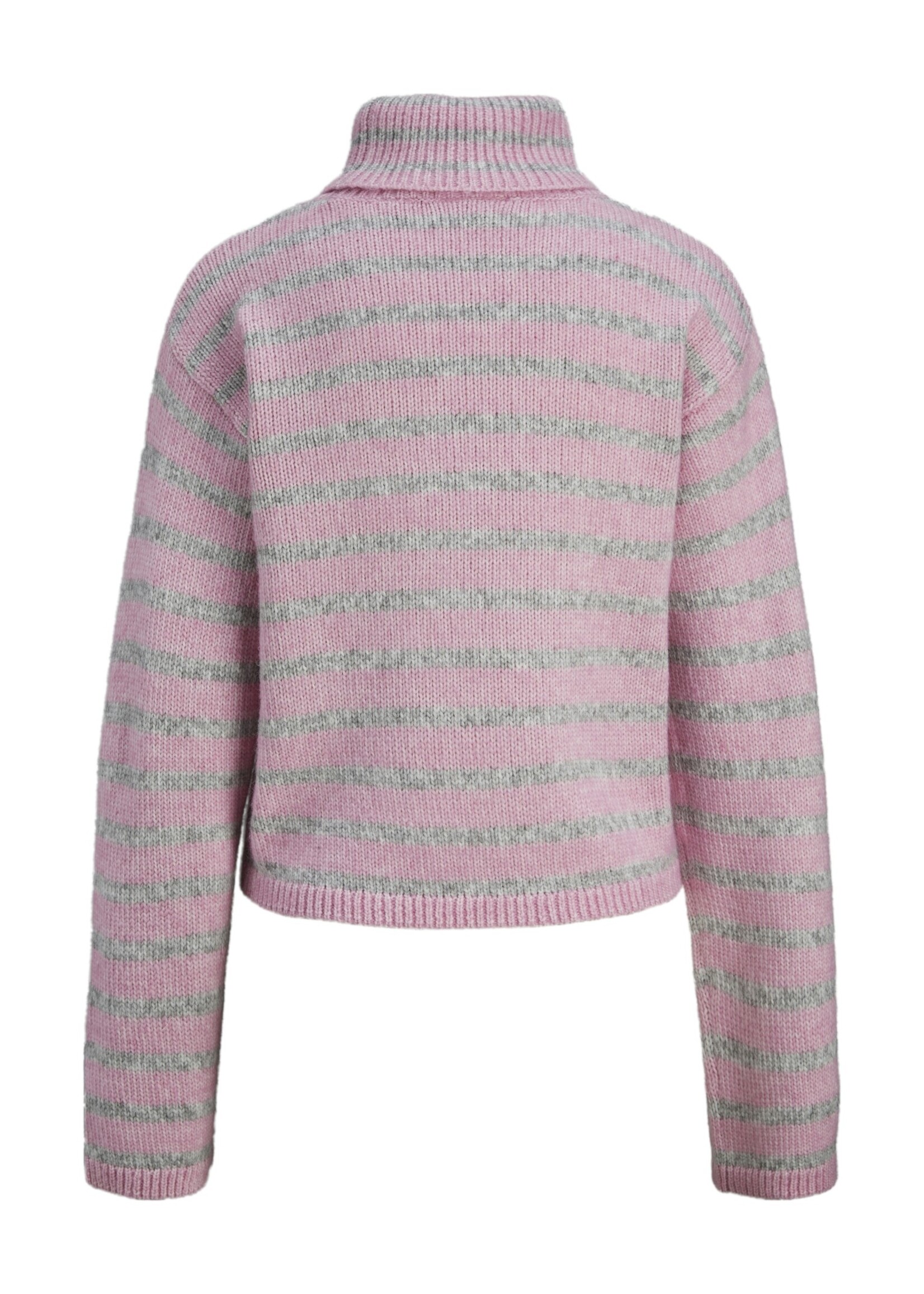 JJXX JXROSANNA ROLL NECK KNIT - GREY/PNK