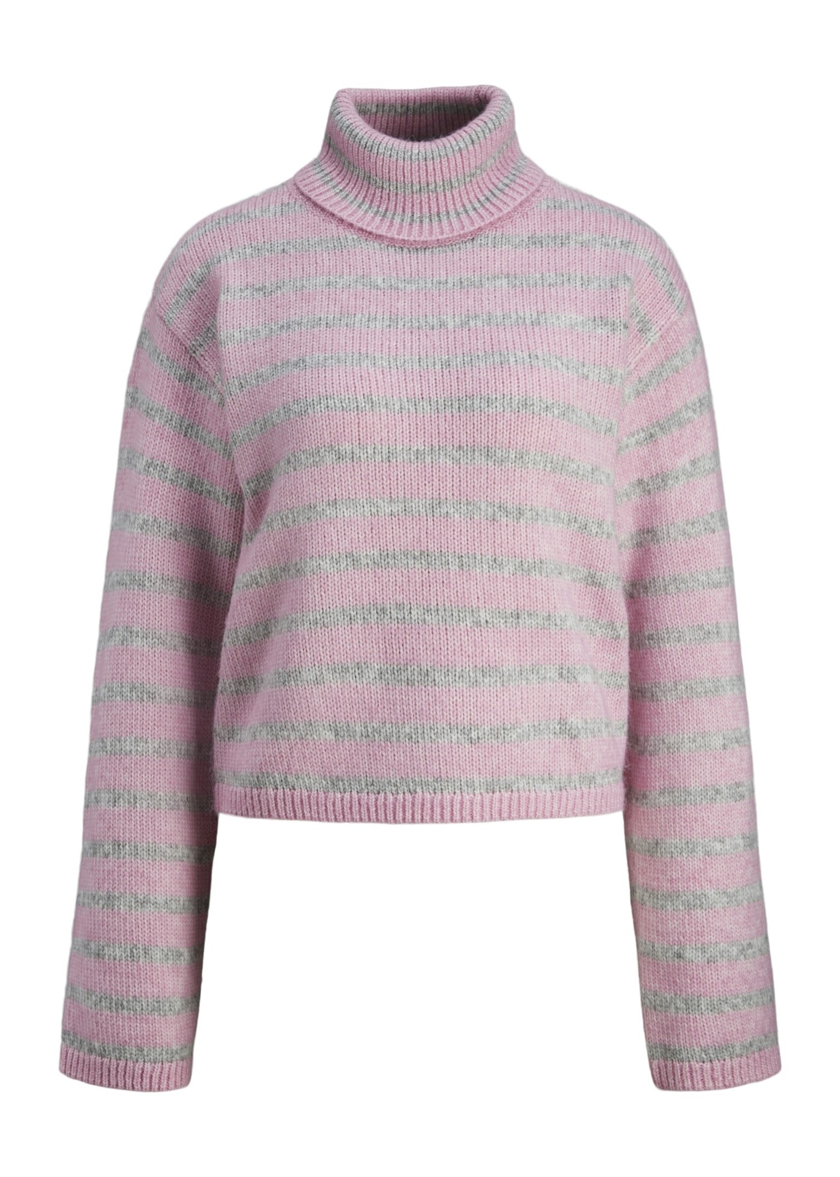 JJXX JXROSANNA ROLL NECK KNIT - GREY/PNK