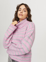 JJXX JXROSANNA ROLL NECK KNIT - GREY/PNK