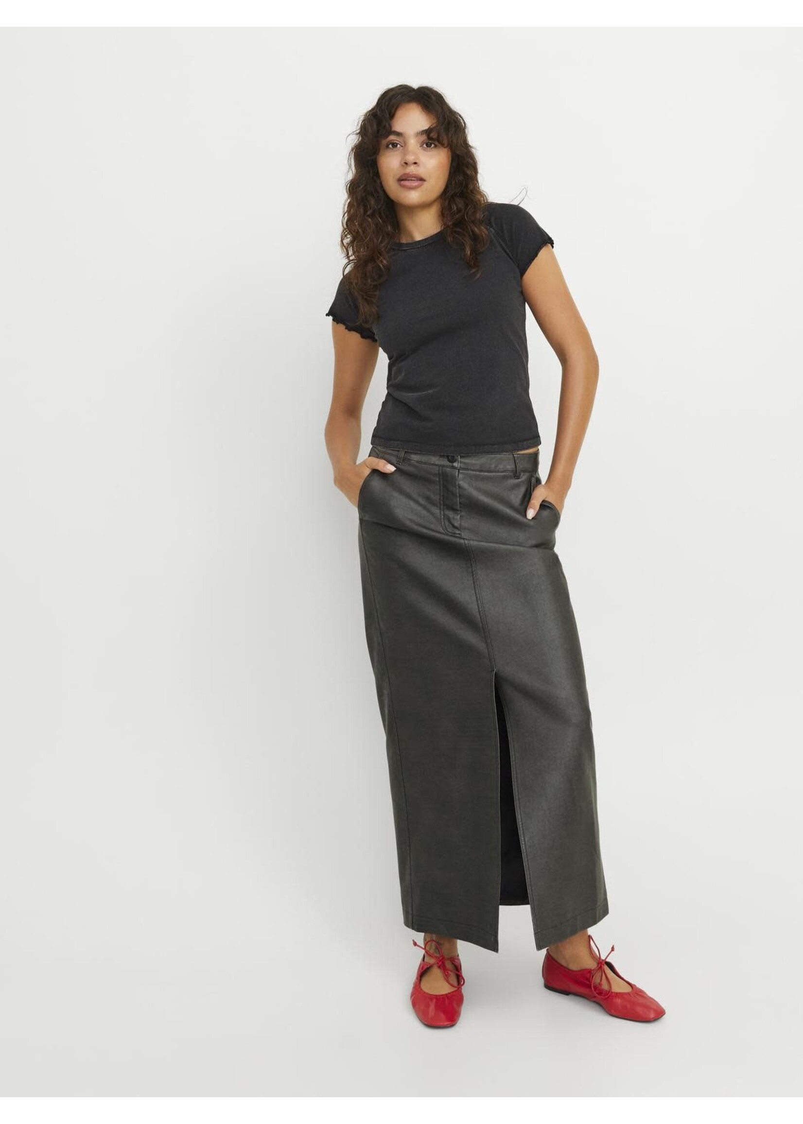 JXMADDY LONG MW SKIRT - BLACK
