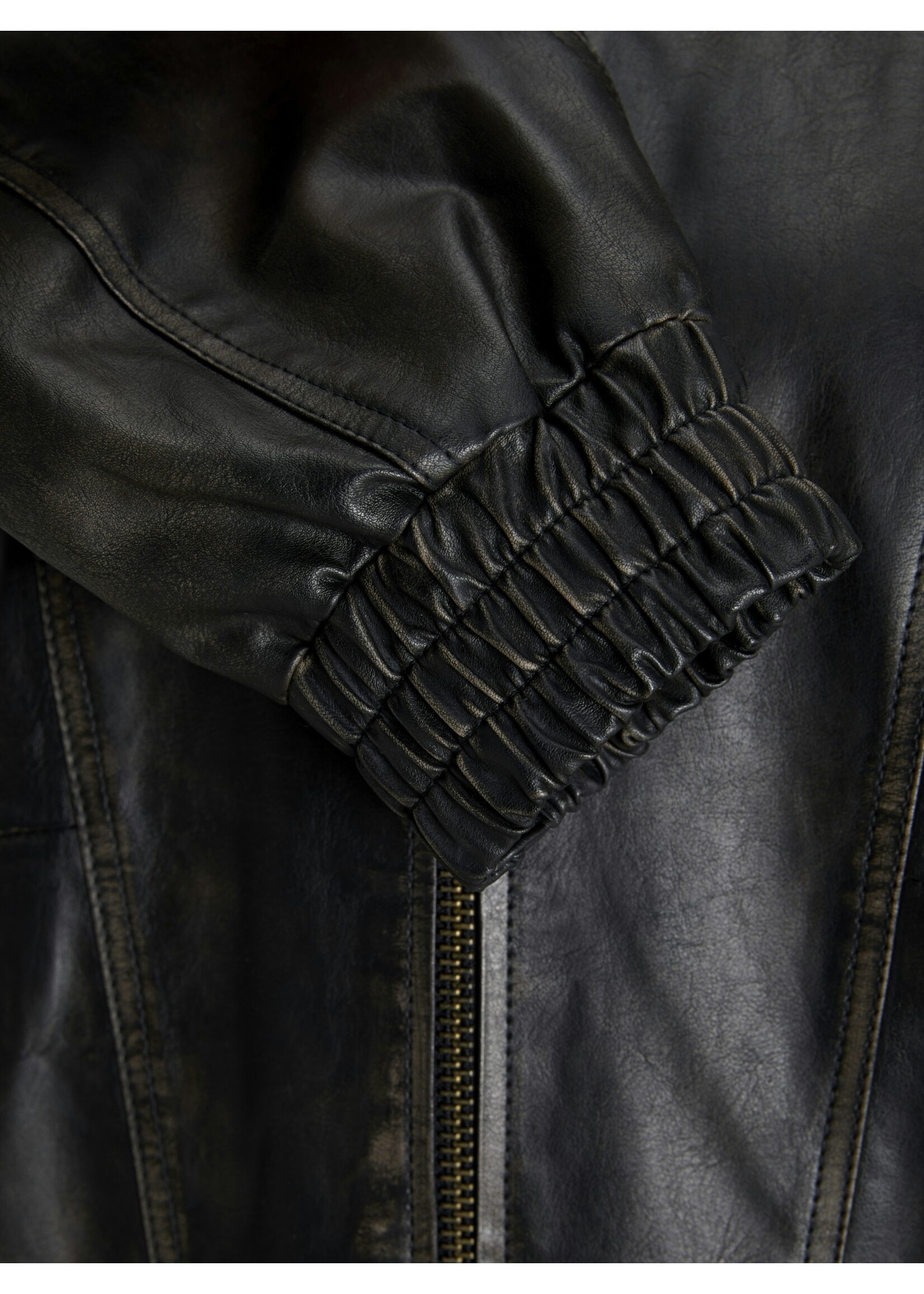 JXRAVEN BOMBER FAUX LEATHER JACKET