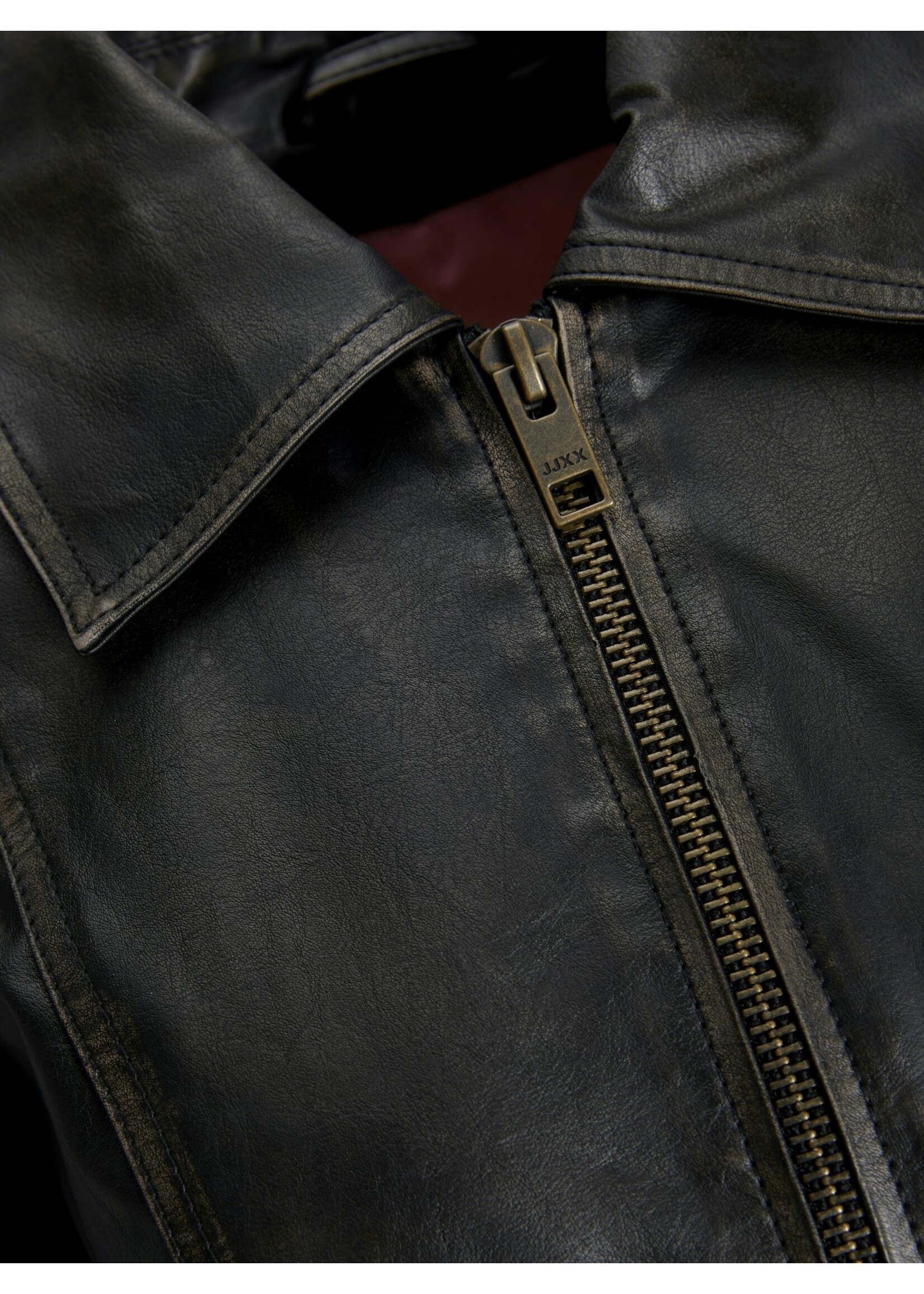 JXRAVEN BOMBER FAUX LEATHER JACKET