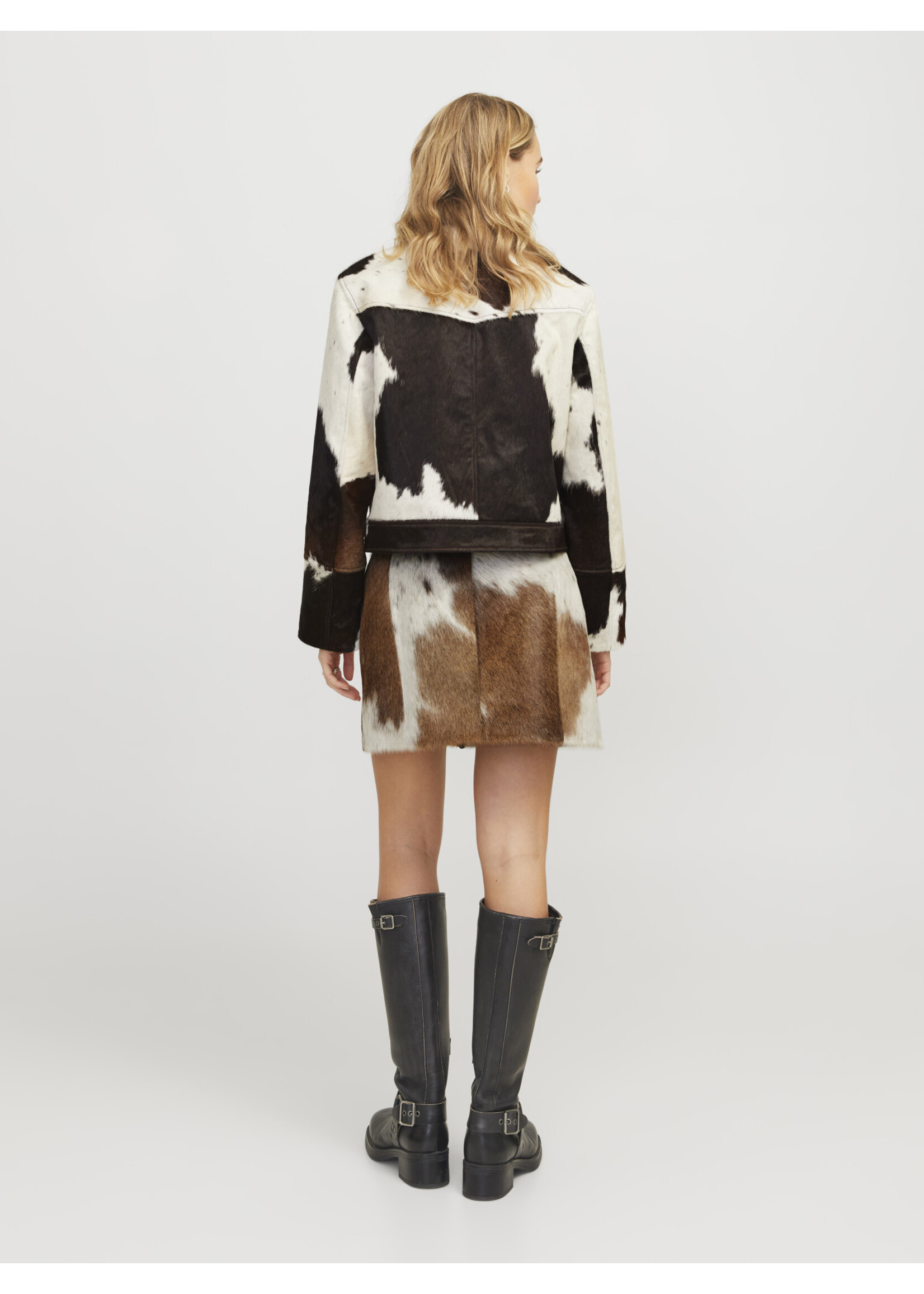 JXHANNAH cow leather skirt