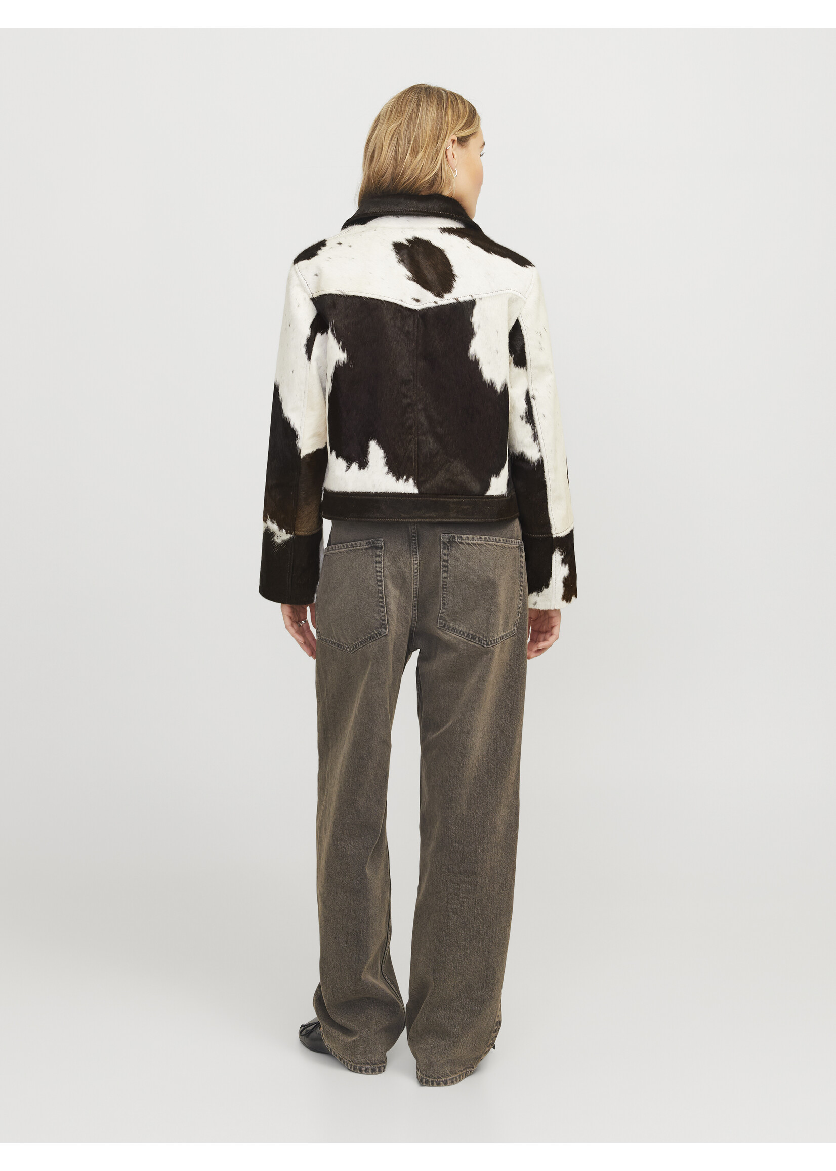 JXENYA Leather cow jacket