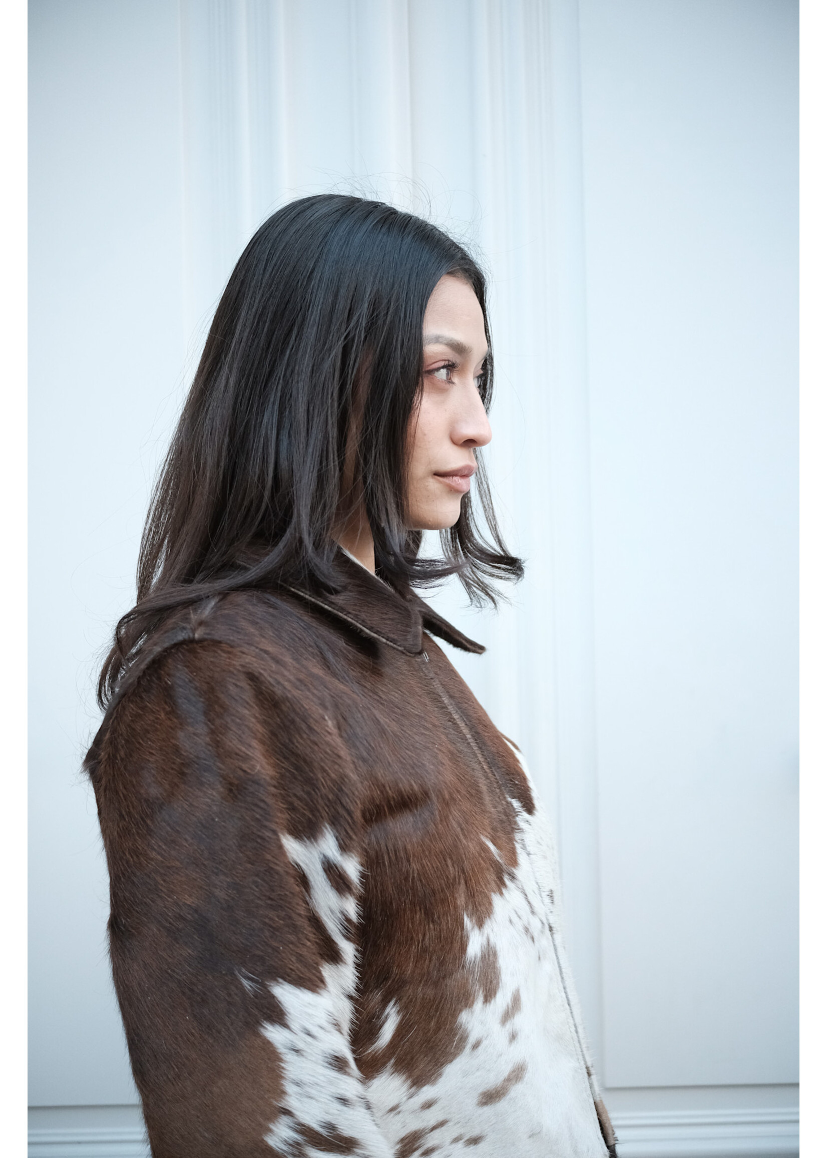 JXENYA Leather cow jacket