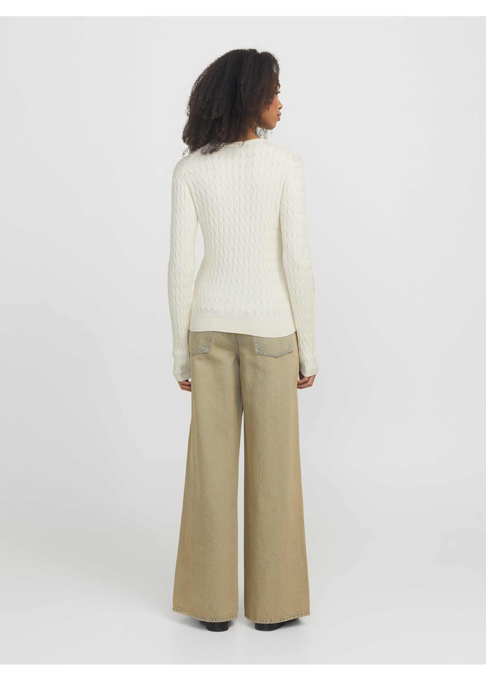 JJXX JXCARA CABLE CREW NECK KNIT - VANILLA ICE