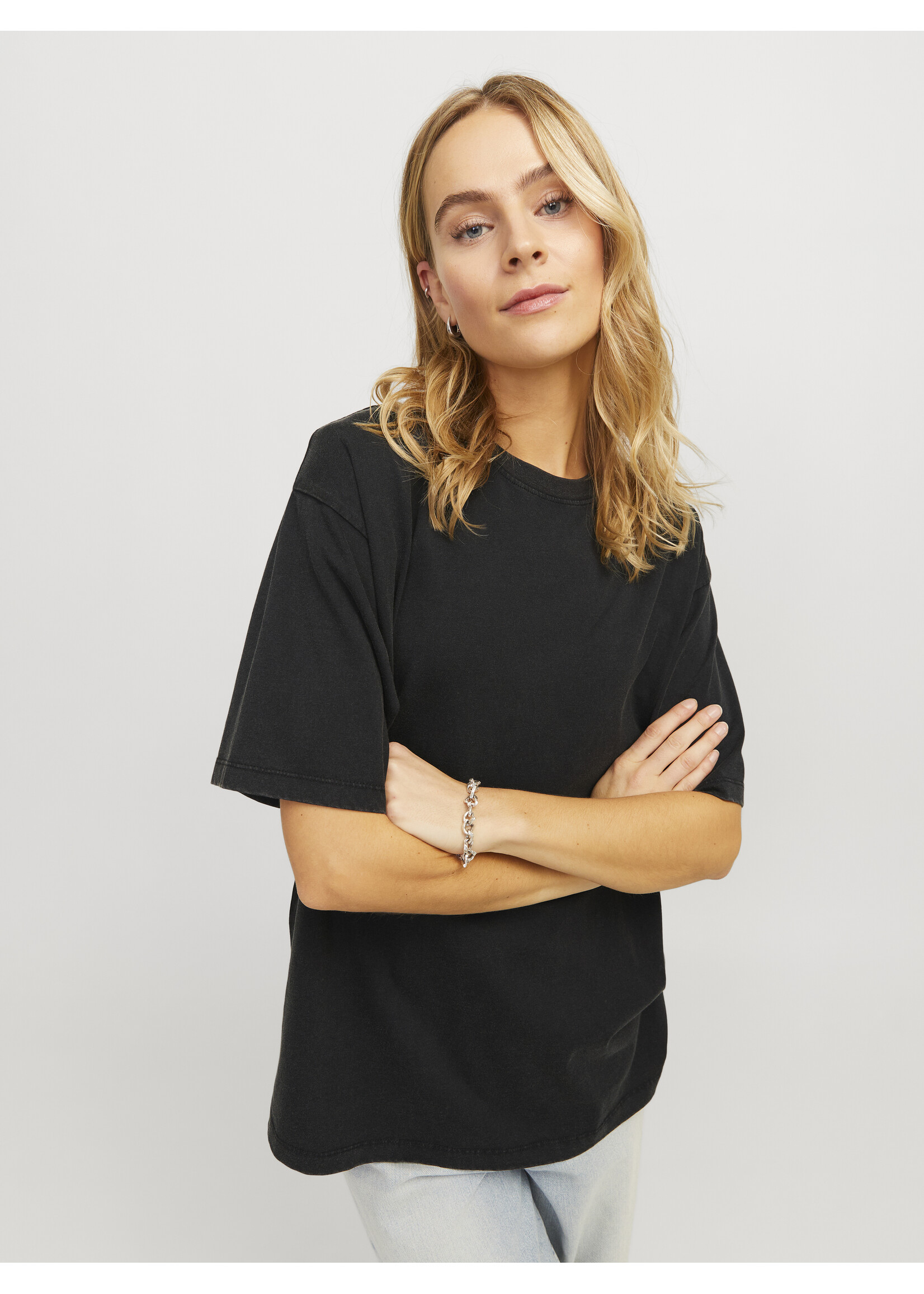 JXANDREA WASH LOOSE TEE- BLACK