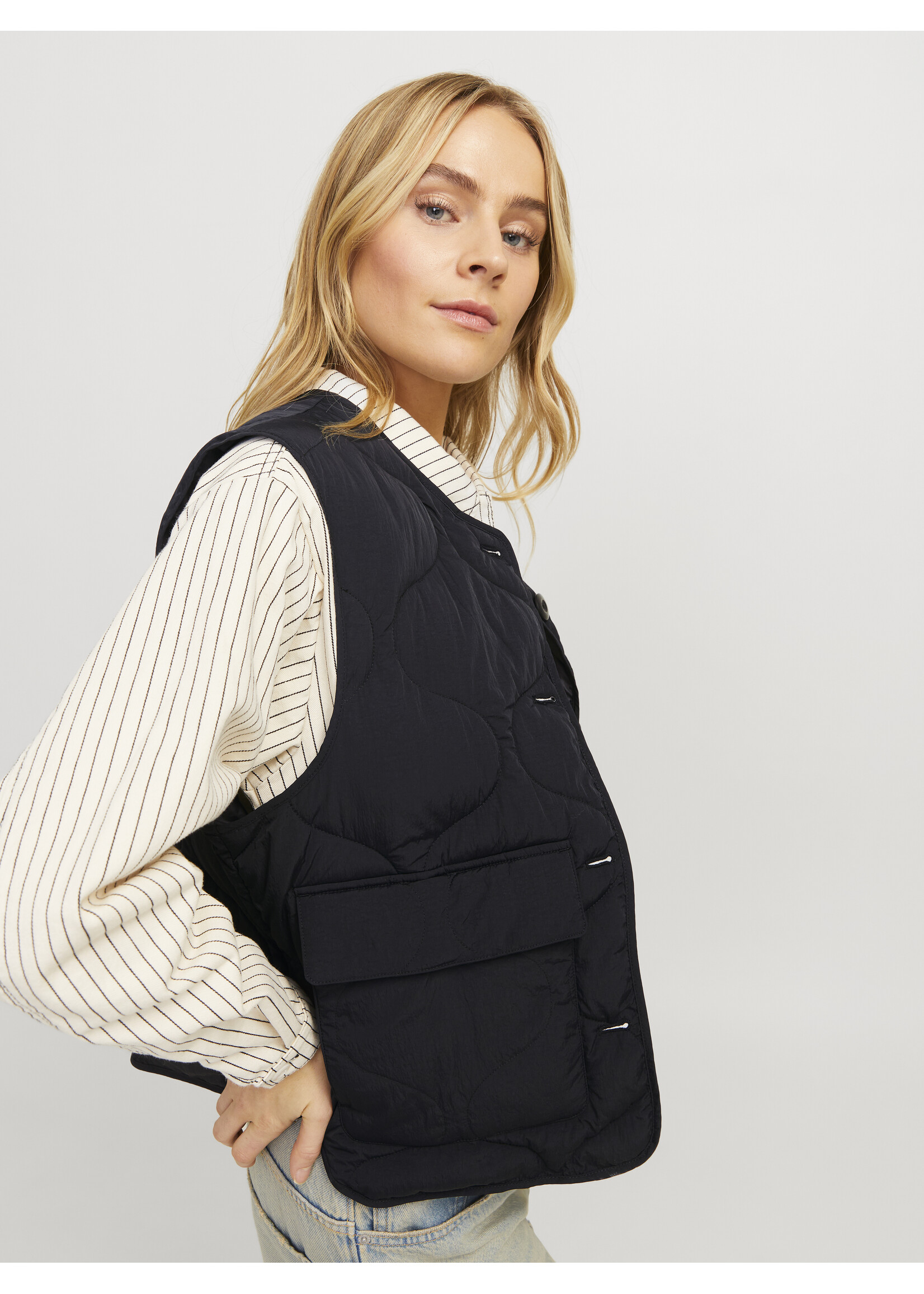 JJXX JXHOPE QUILTED VEST BLACK