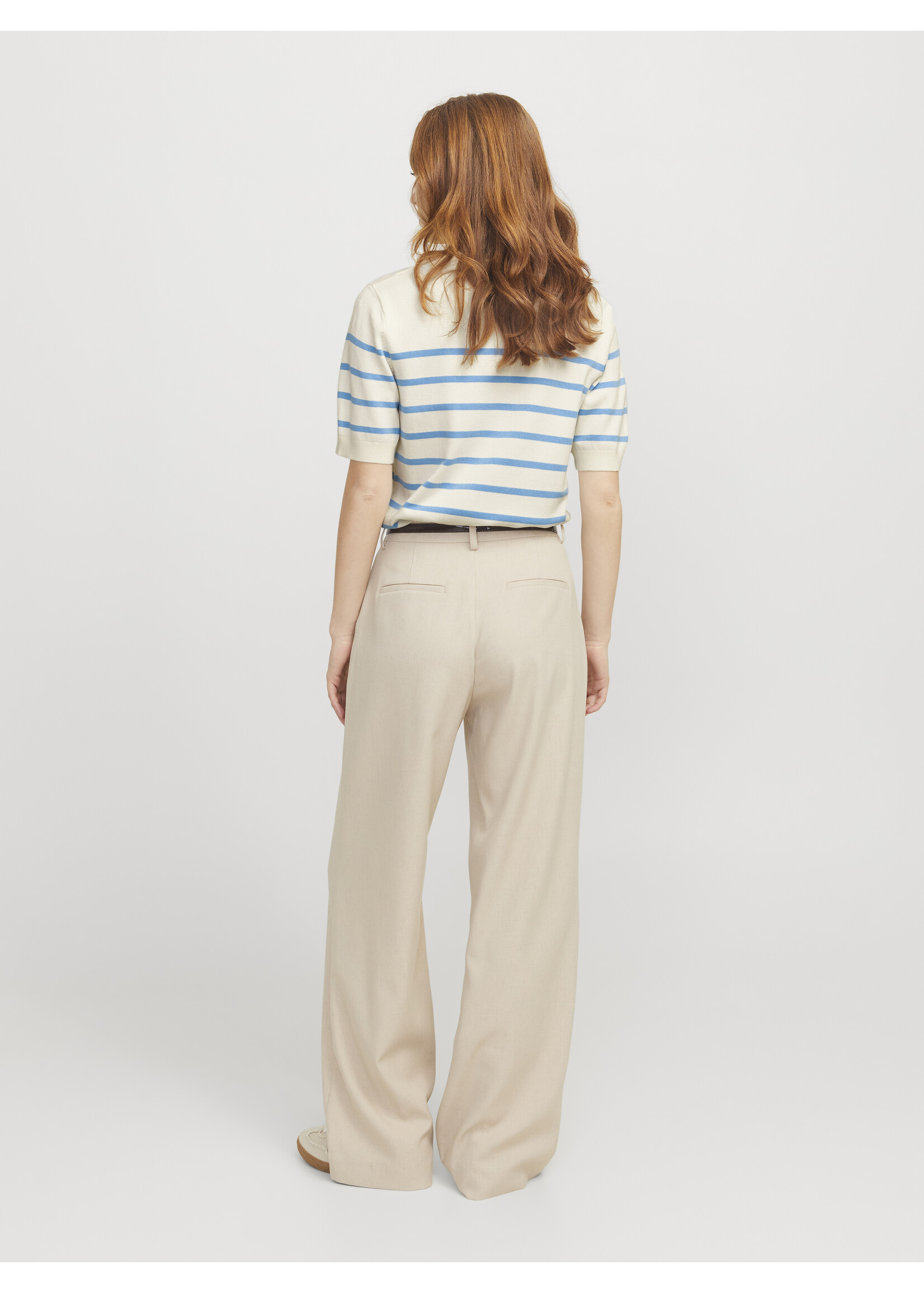 JJXX JXLAYLA COMFY SS KNIT VANILLA ICE/ LITTLE BOY BL