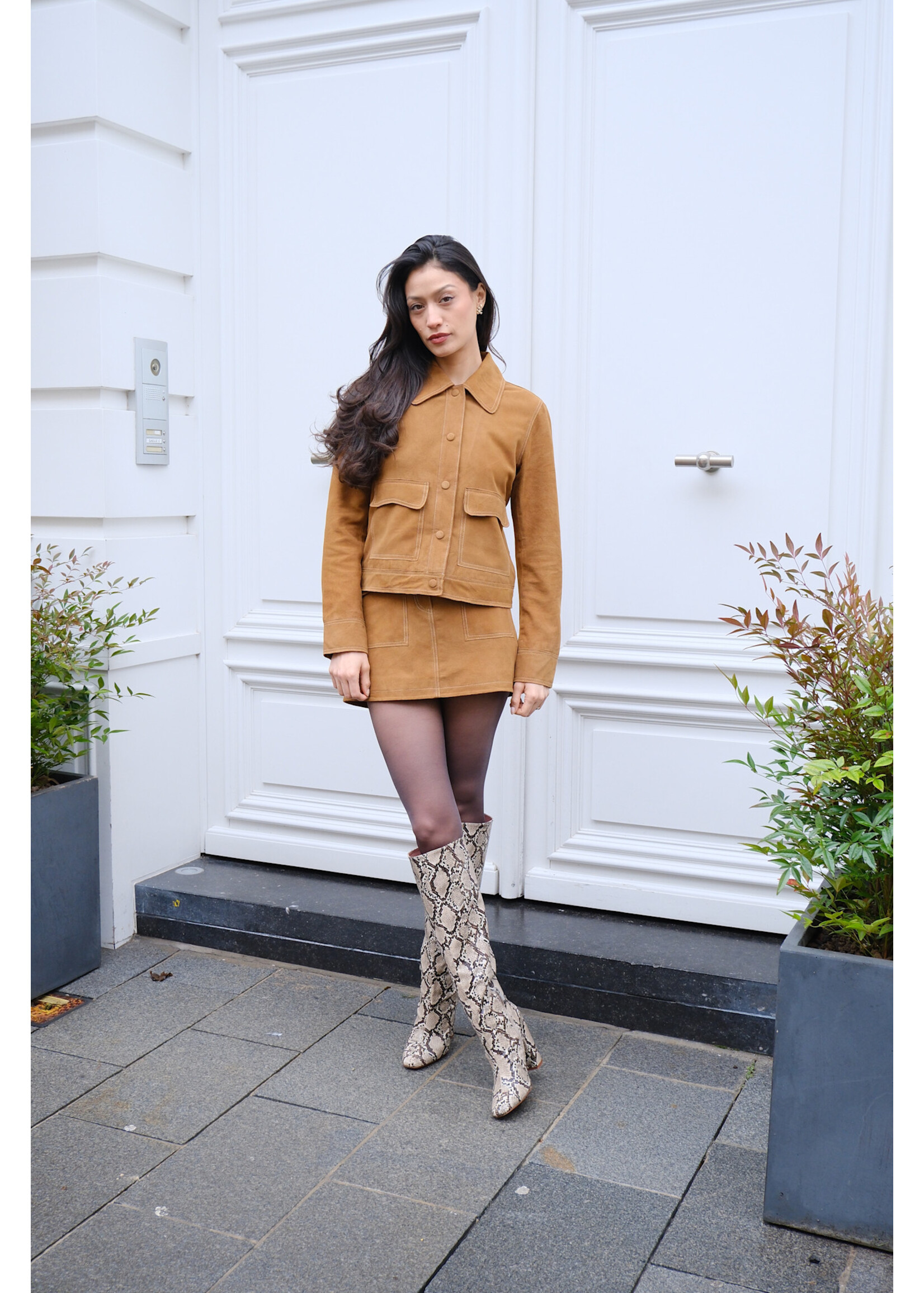 JXAVA SUEDE JACKET - RUBBER BROWN