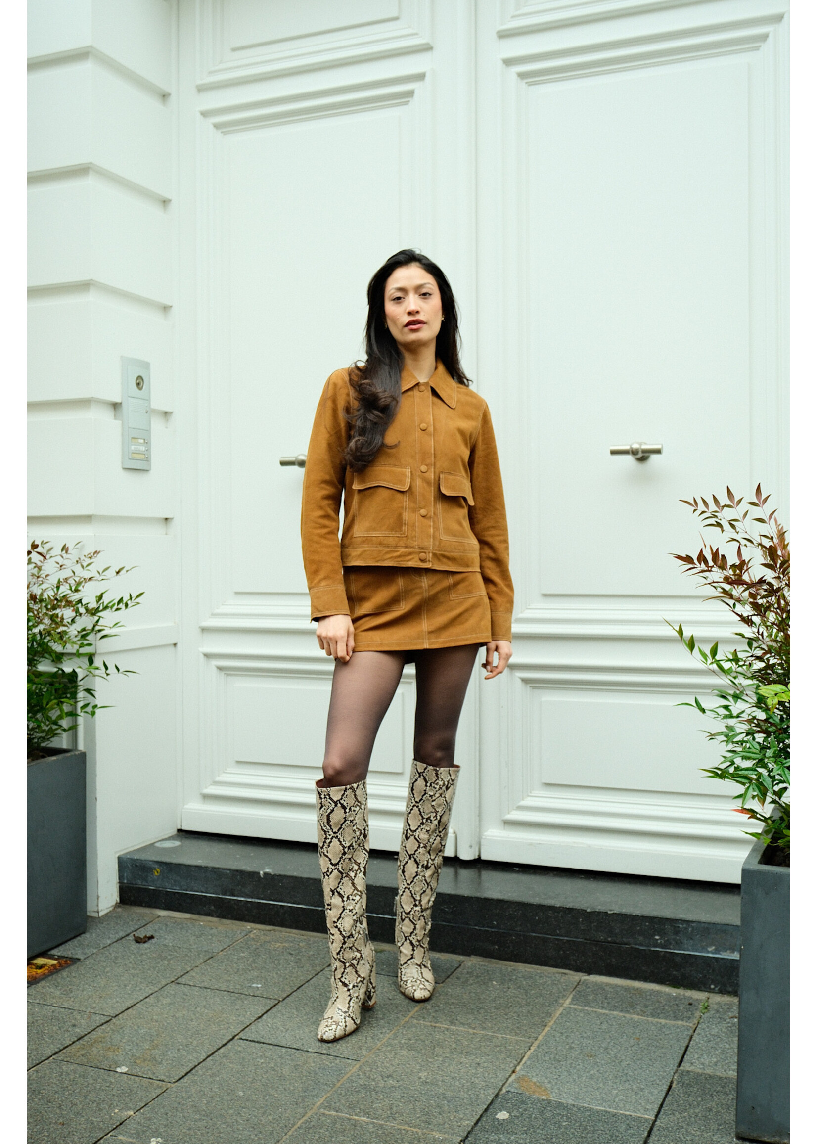 JXAVA SUEDE JACKET - RUBBER BROWN