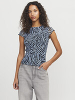 JJXX JXMINNA MESH CAP SLEEVE TOP - SKYWAY ZEBRA