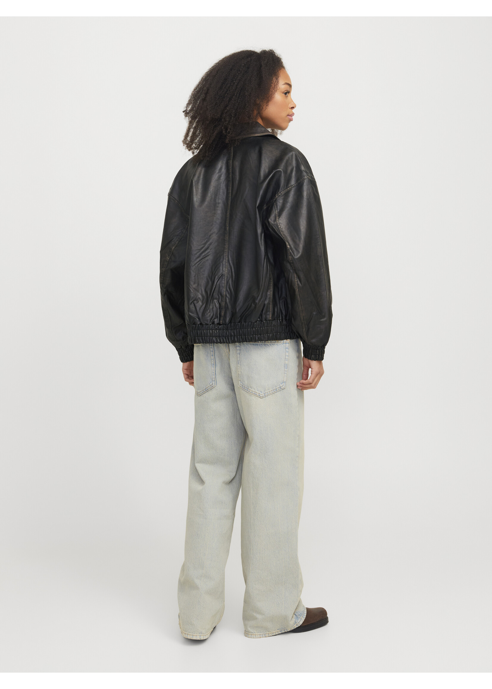 JXRAVEN BOMBER FAUX LEATHER JACKET