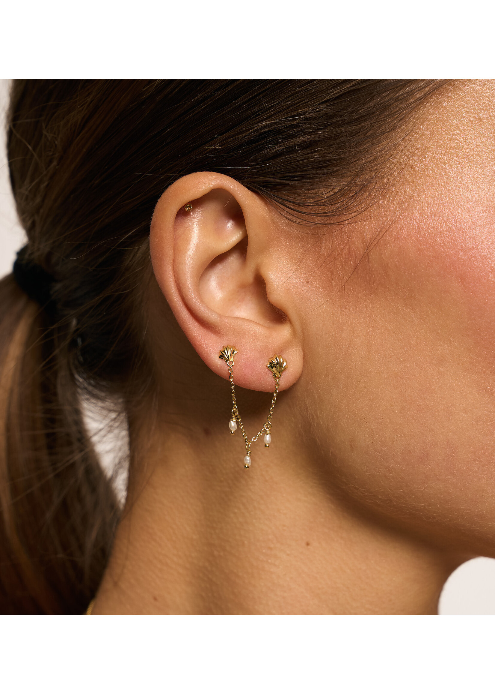 anna+nina Single ocean's opulence stud - gold