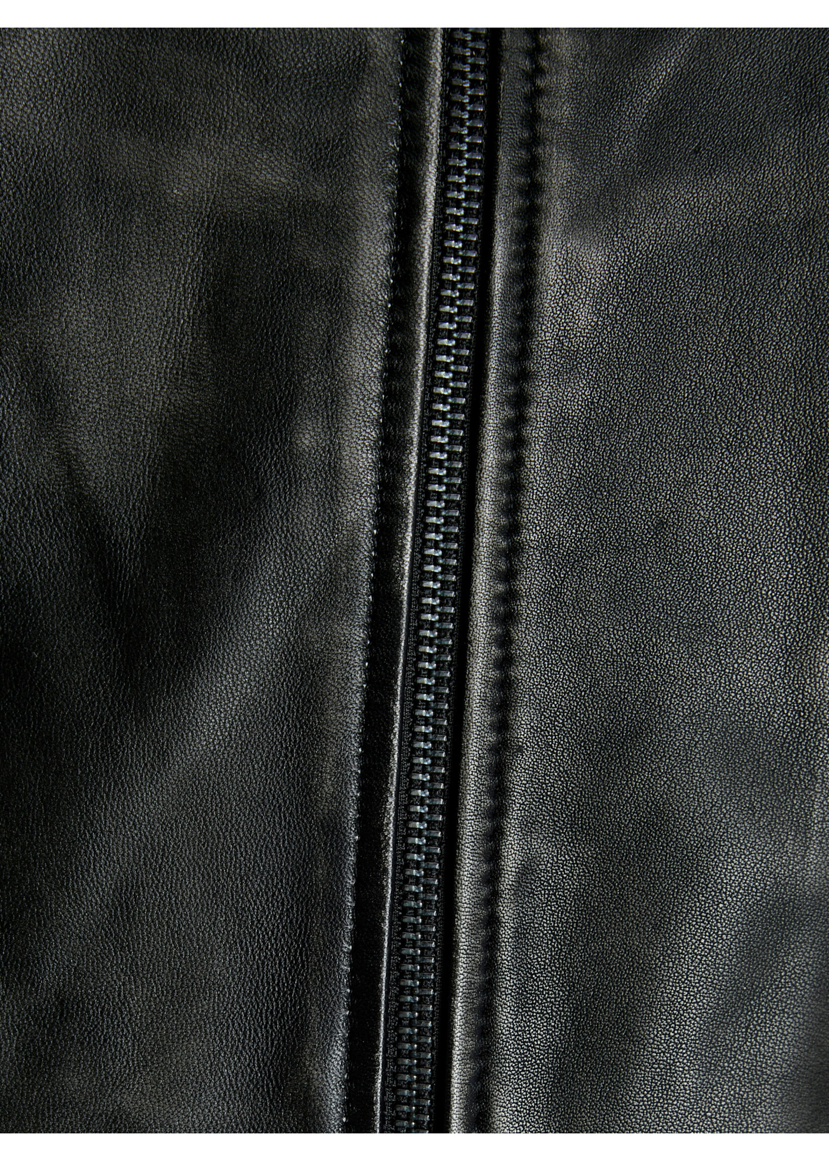 JXENYA LEATHER SHORT JACKET - BLACK WASHED