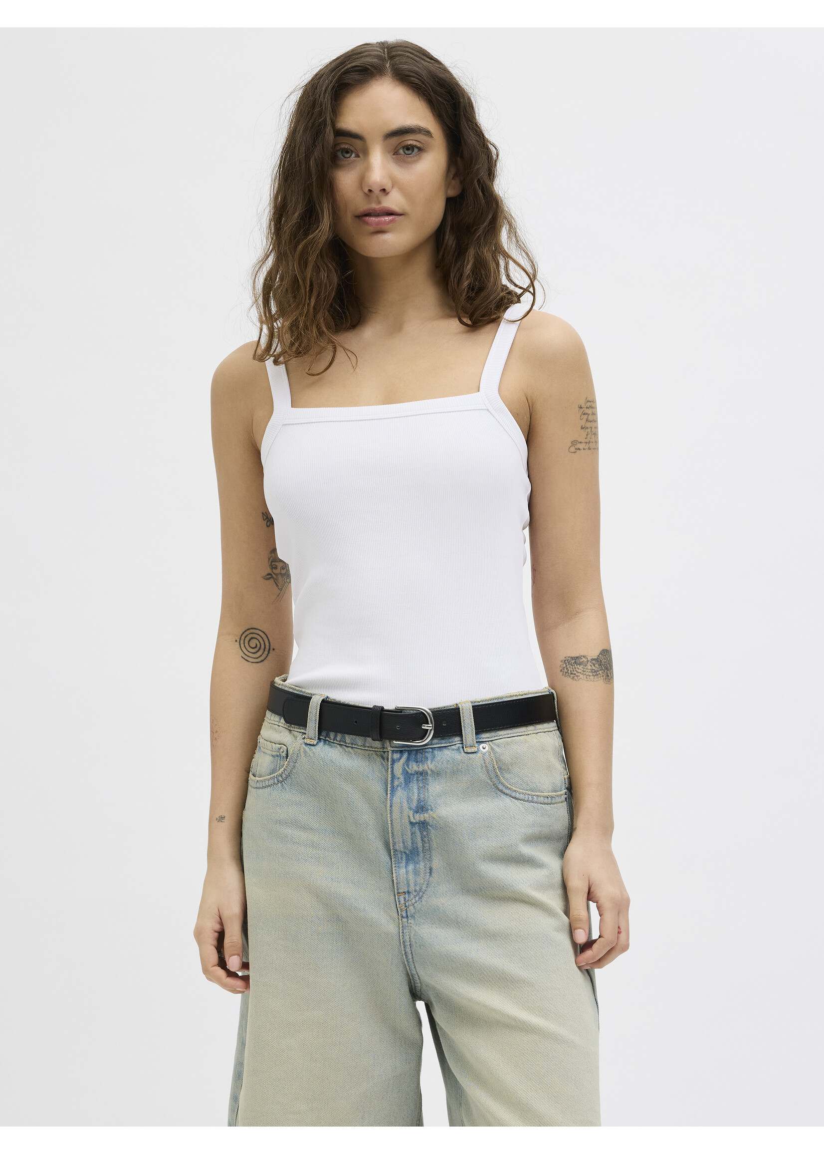 JXFIFI RIB TOP - BRIGHT WHITE
