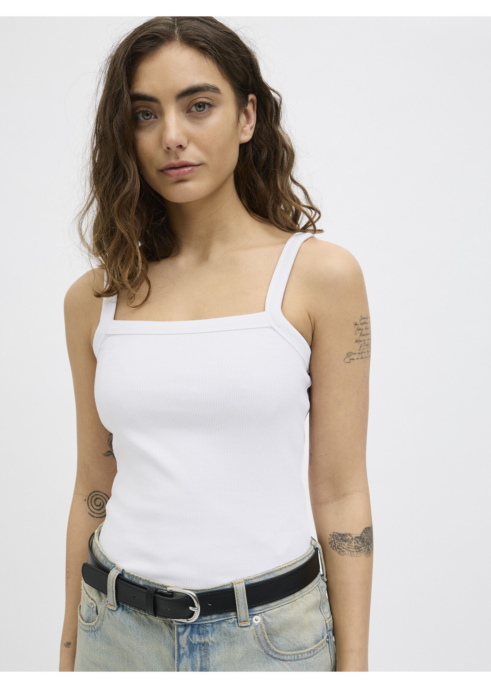 JXFIFI RIB TOP - BRIGHT WHITE
