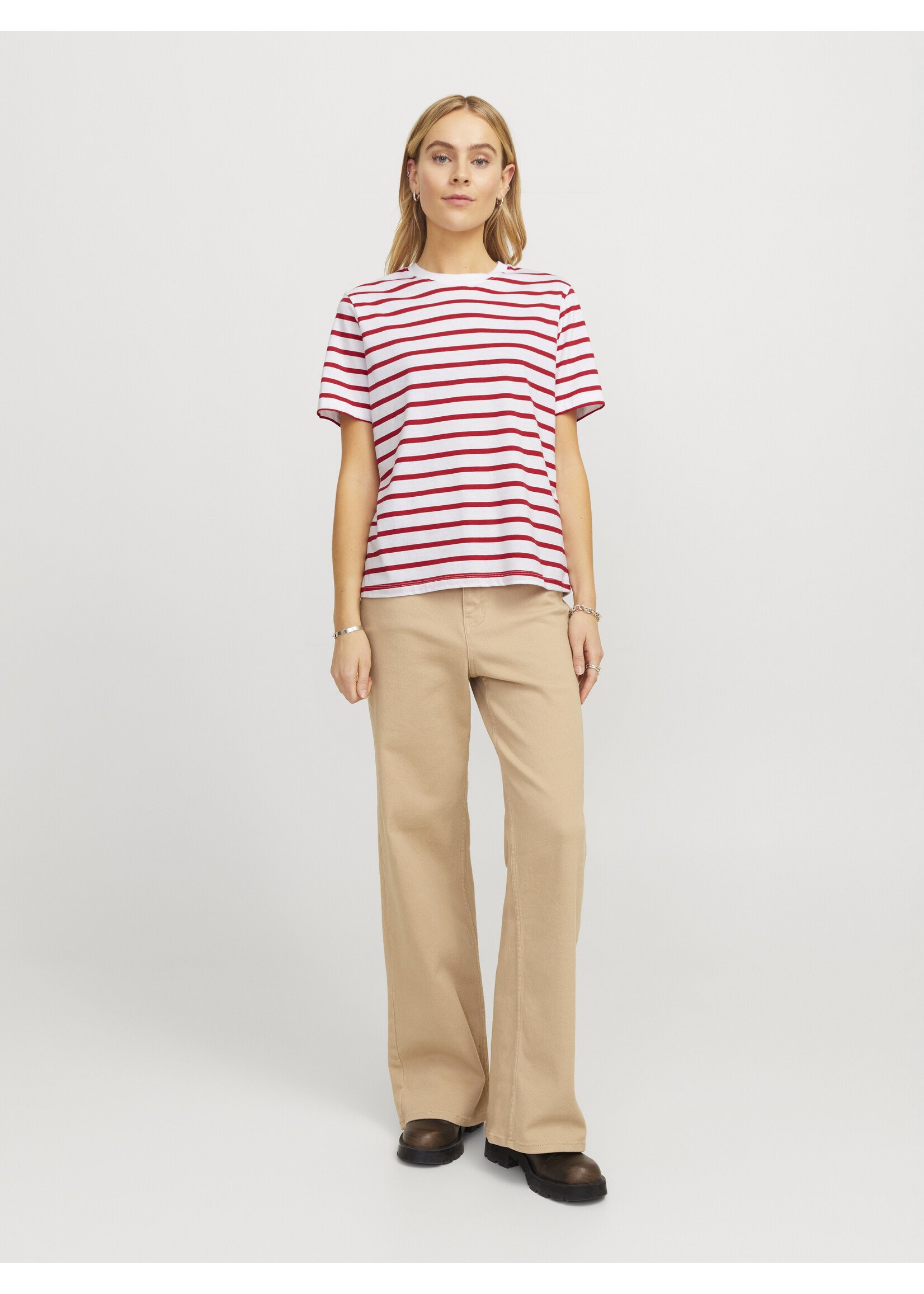 JXANNA REG TEE - RED STRIPES