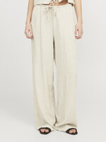 JXBREEZE FLORA SUMMER LINEN PANTS - FEATHER GRAY PINSTRIPE