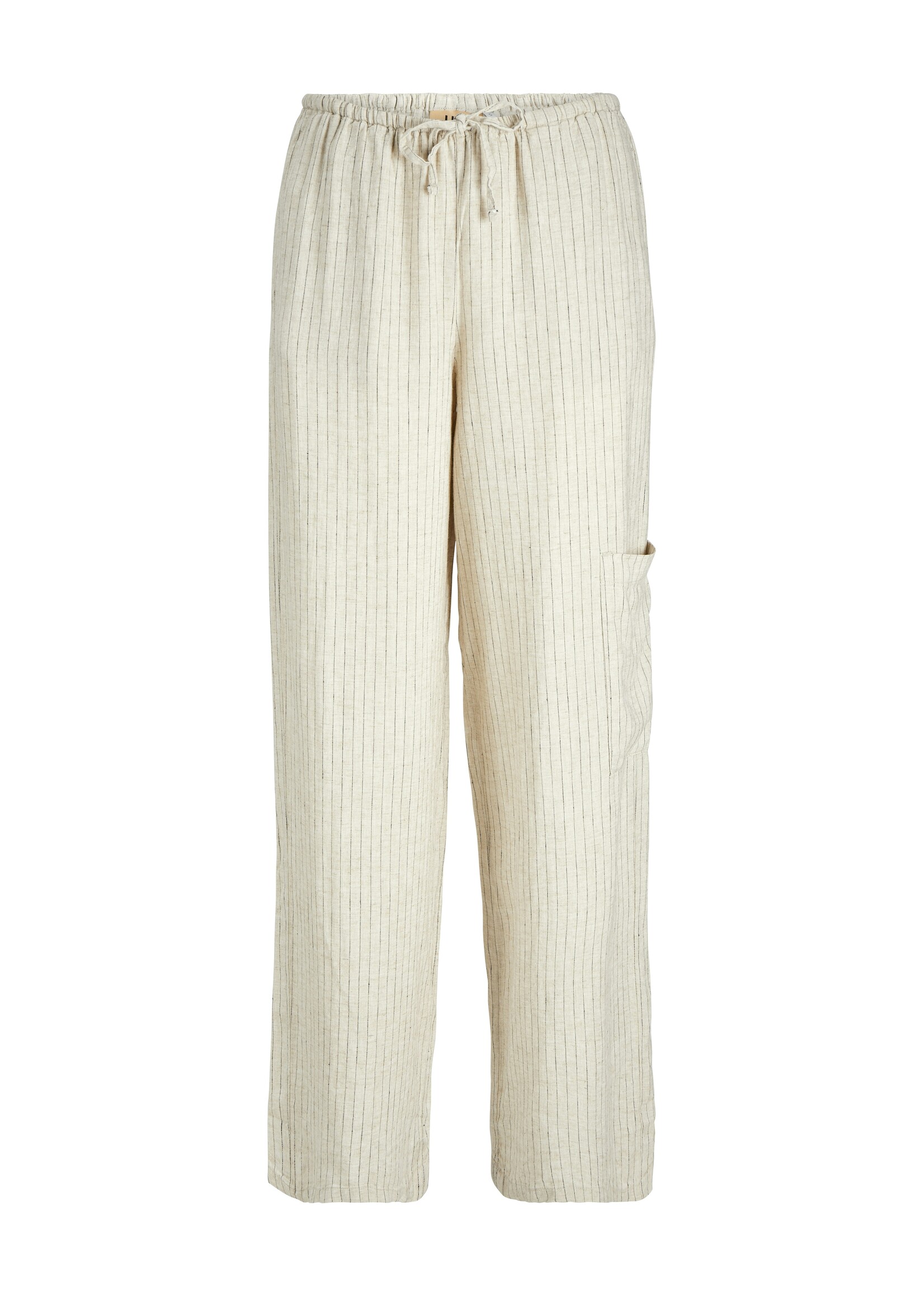 JJXX JXBREEZE FLORA SUMMER LINEN PANTS - FEATHER GRAY PINSTRIPE