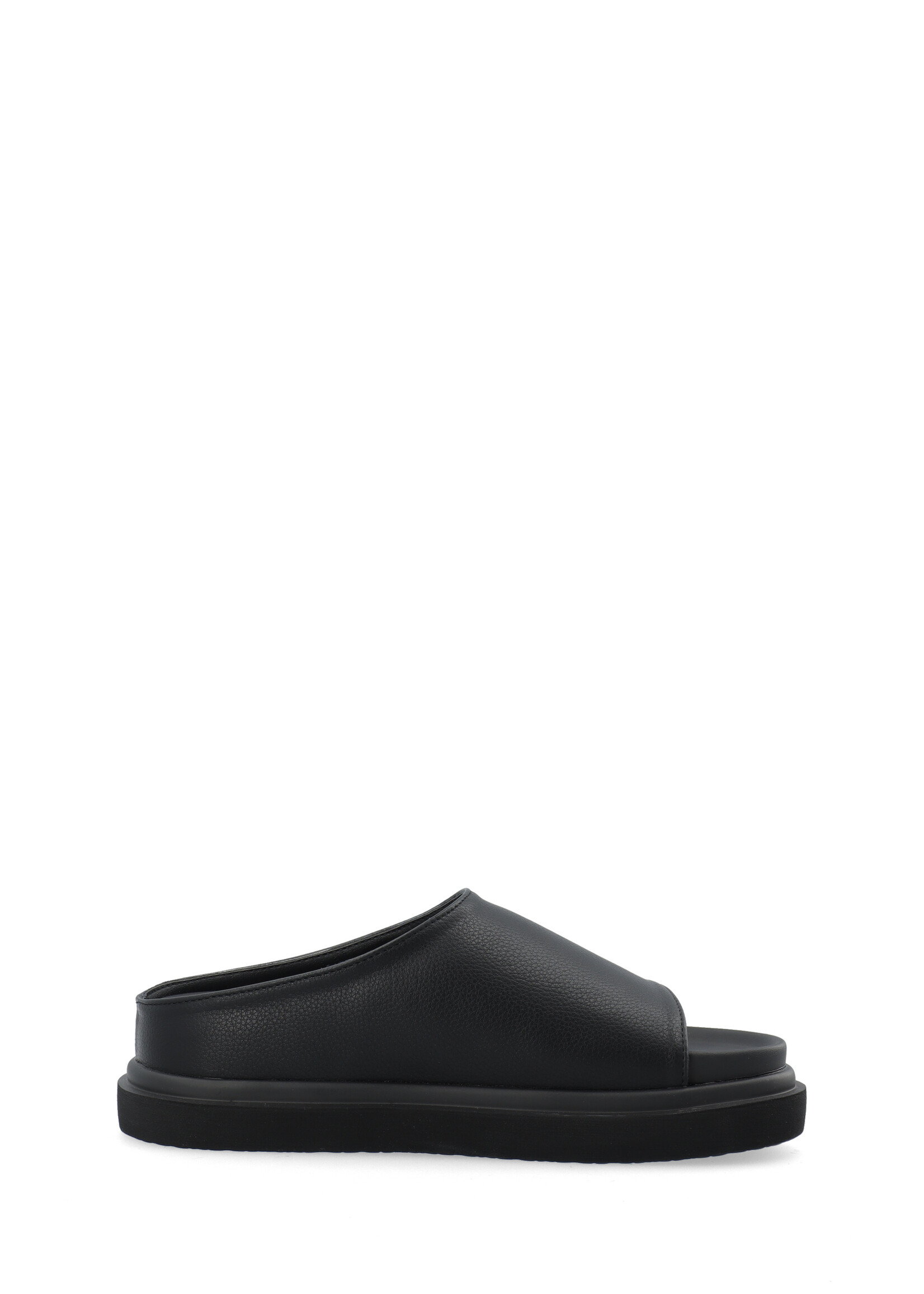 BIANCO BIAMILANO Slide Tumbled Faux Leather - Black