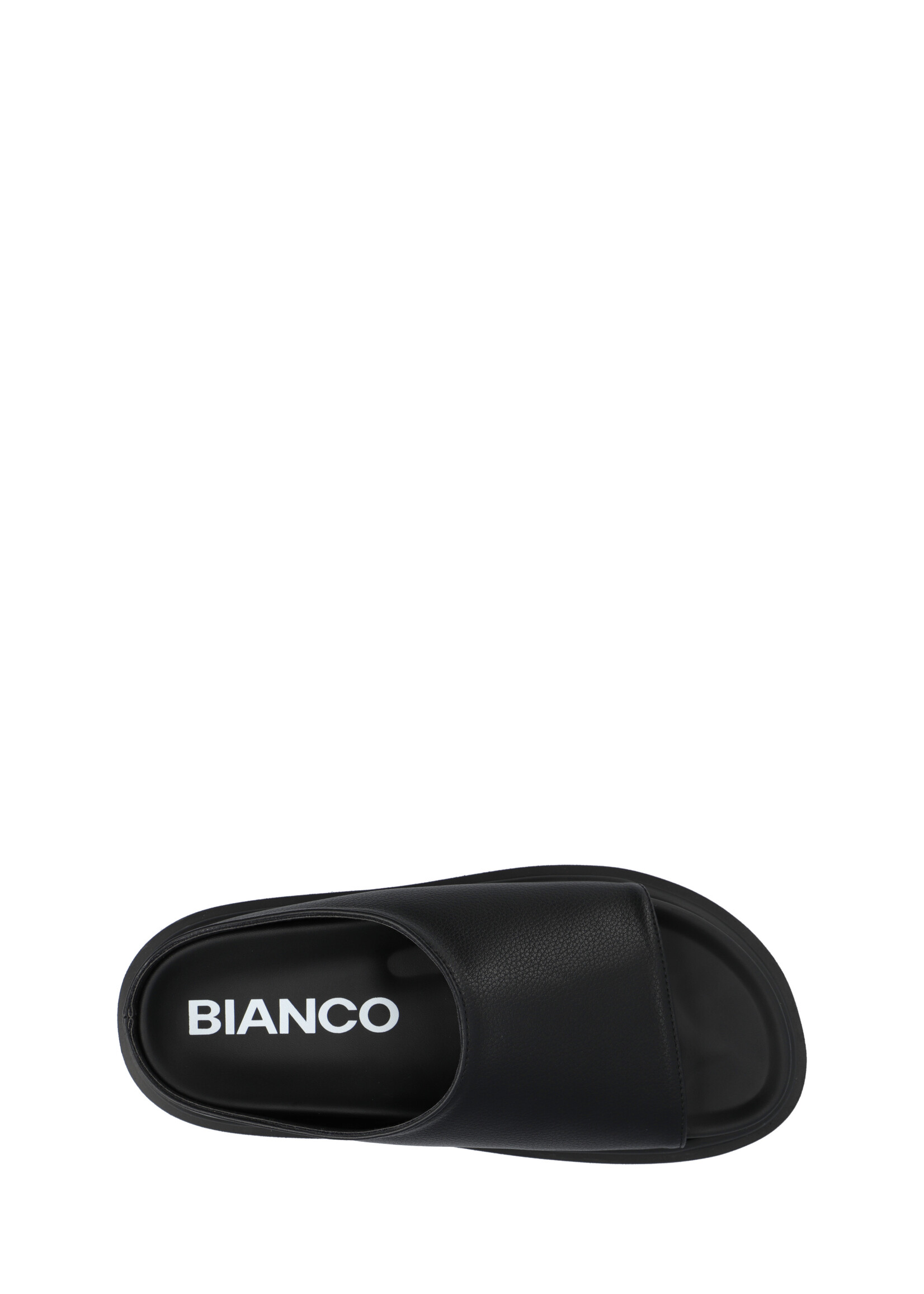BIANCO BIAMILANO Slide Tumbled Faux Leather - Black