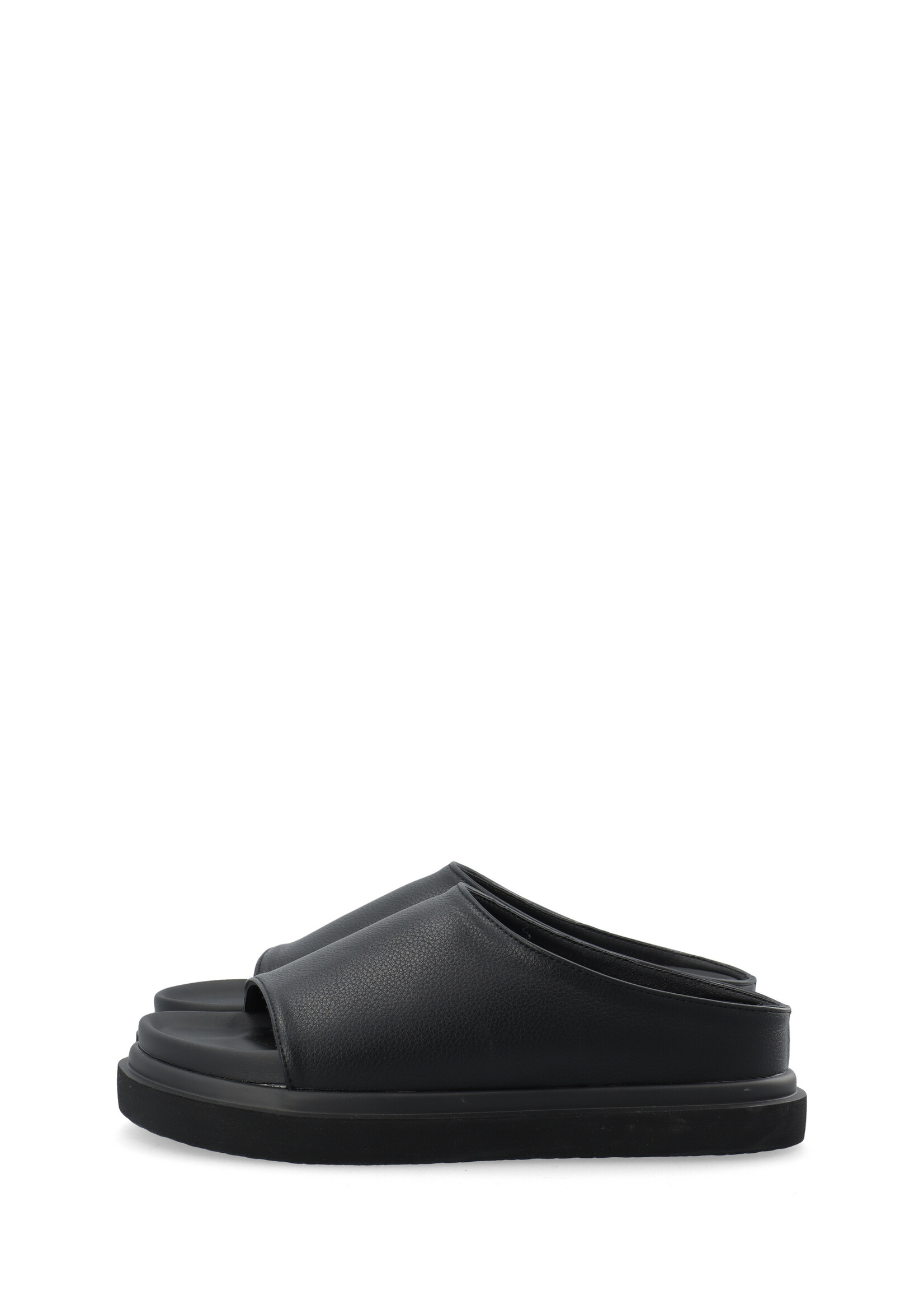BIANCO BIAMILANO Slide Tumbled Faux Leather - Black