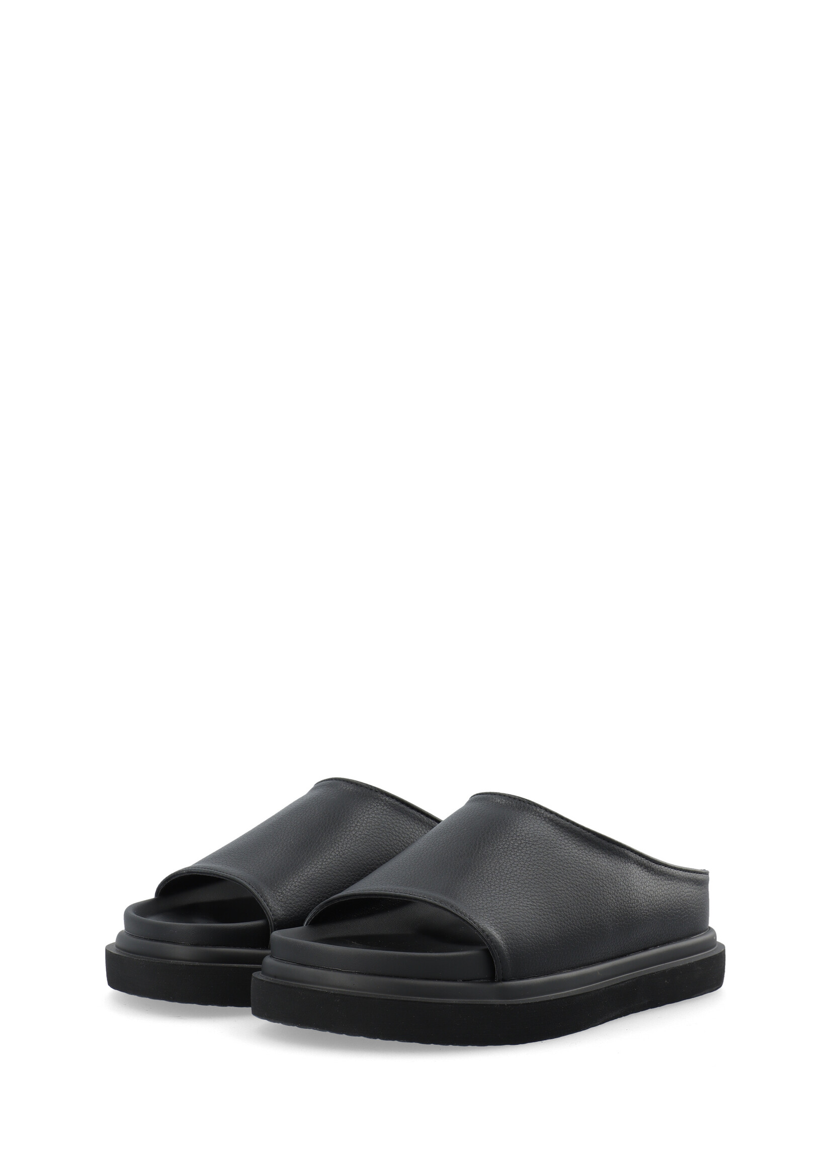 BIANCO BIAMILANO Slide Tumbled Faux Leather - Black