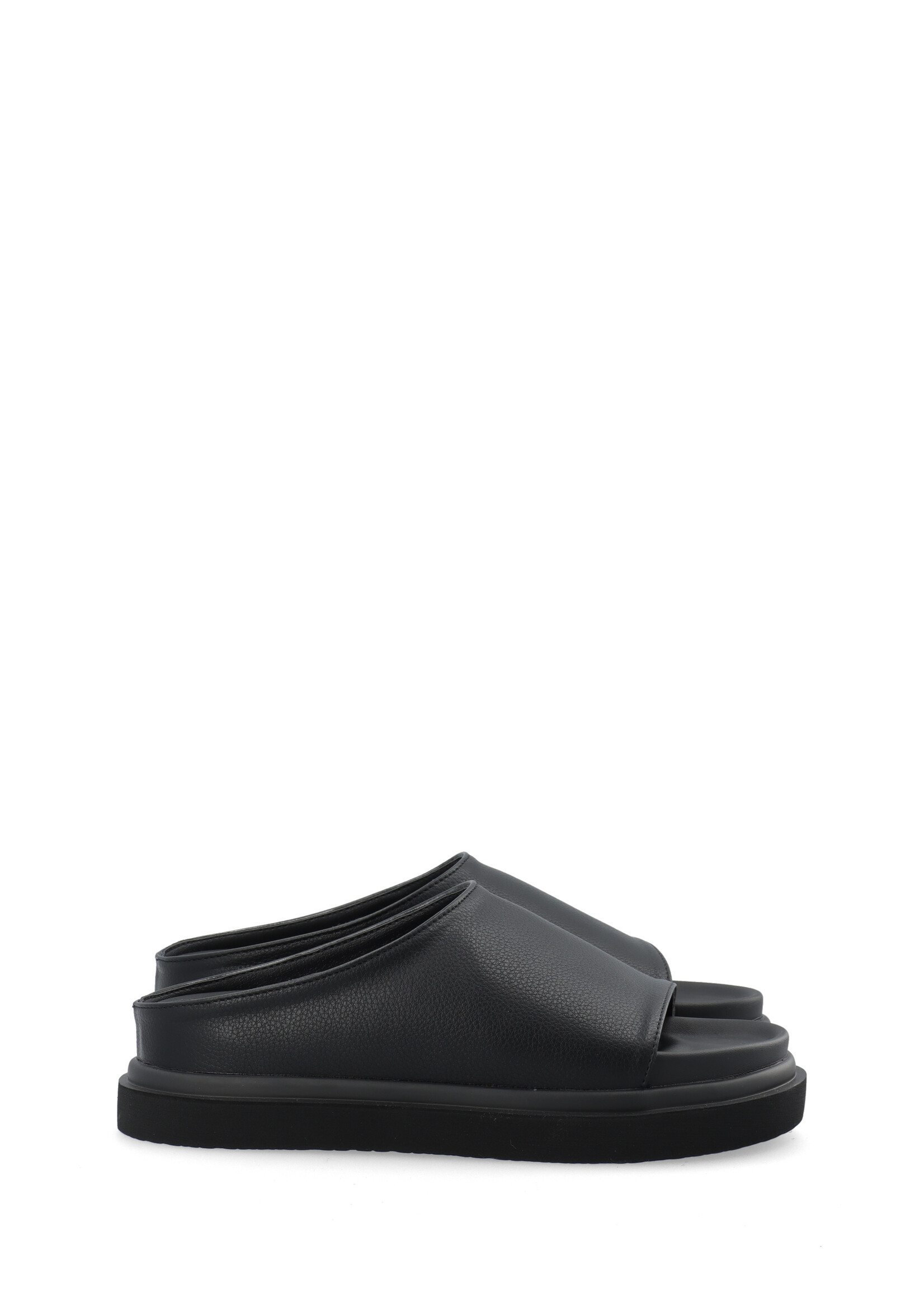 BIANCO BIAMILANO Slide Tumbled Faux Leather - Black