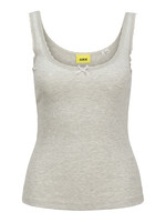 JXFAME SL LACE TOP - LIGHT GREY MELANGE