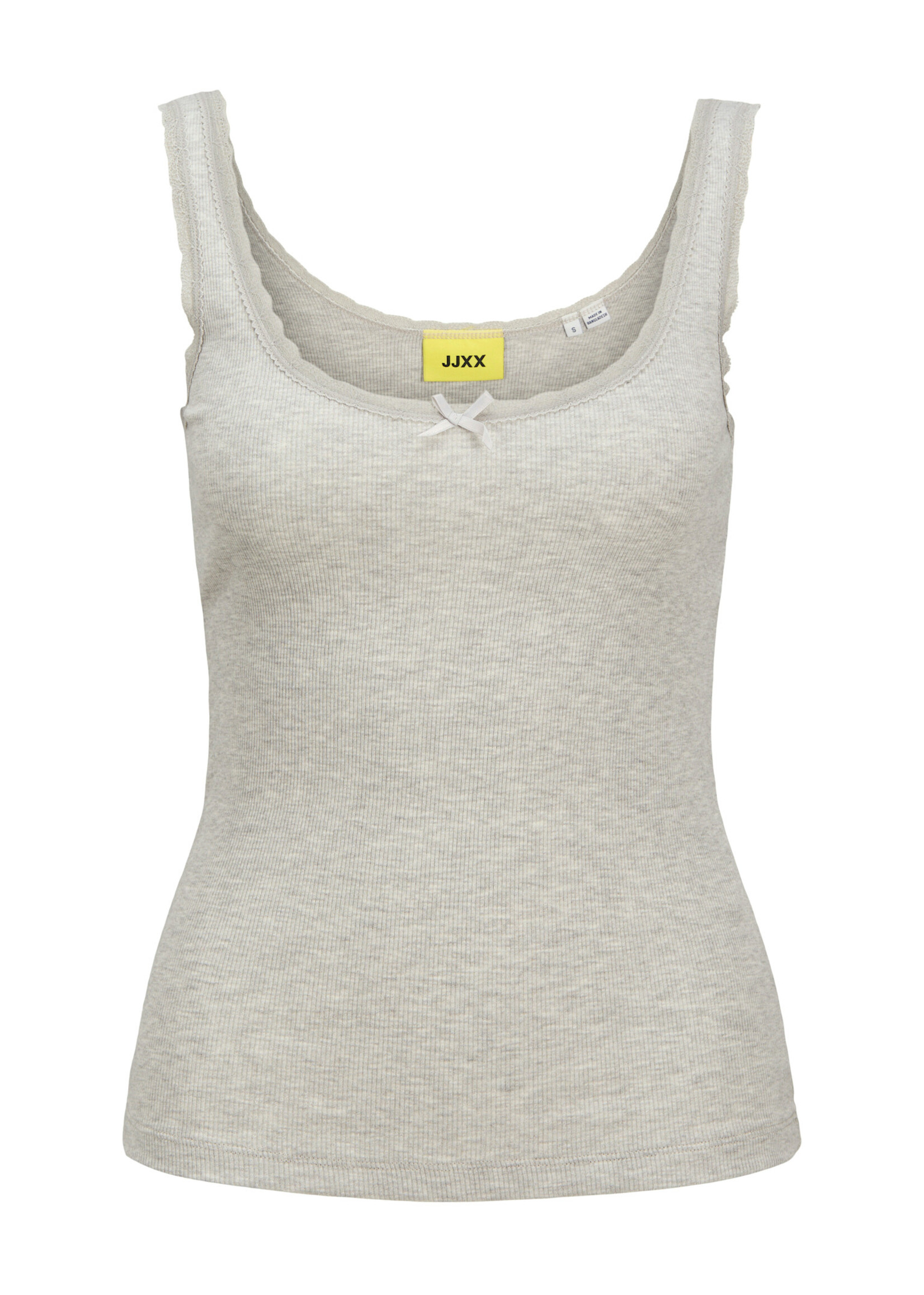 JXFAME SL LACE TOP - LIGHT GREY MELANGE