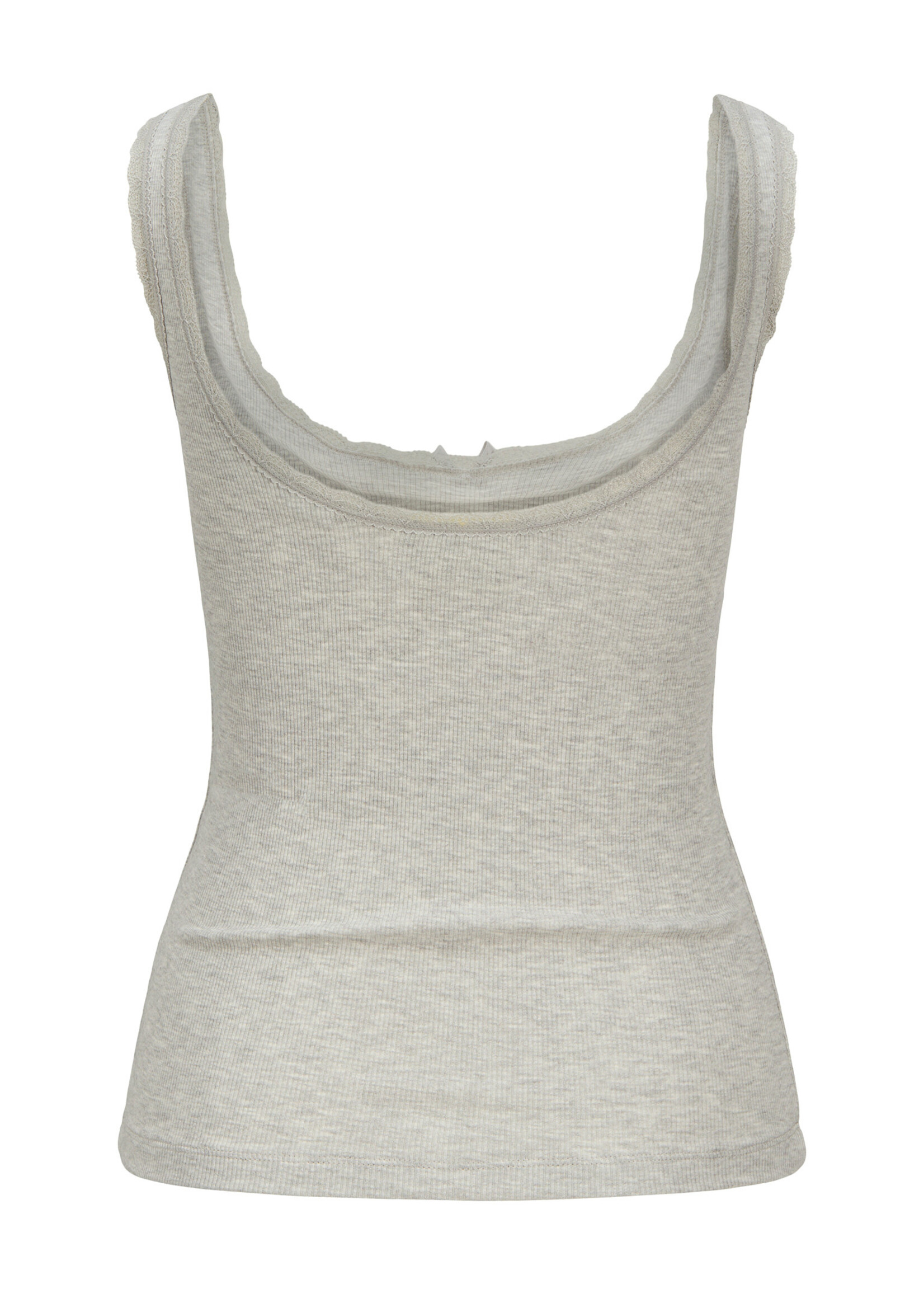 JXFAME SL LACE TOP - LIGHT GREY MELANGE