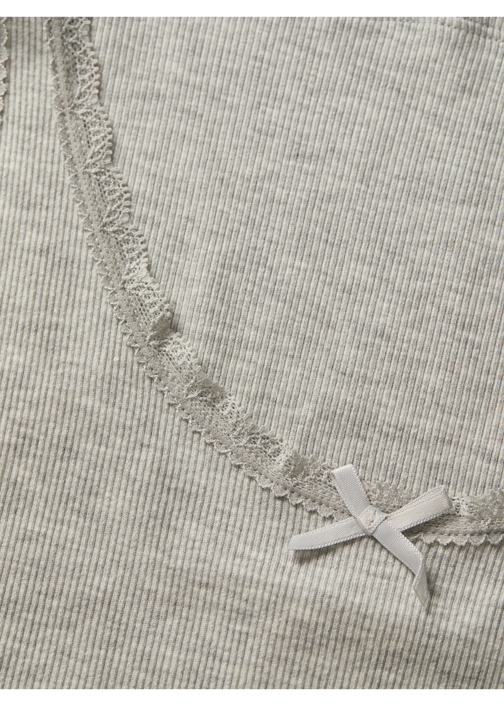 JJXX JXFAME SL LACE TOP - LIGHT GREY MELANGE