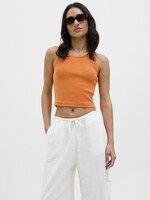 JXFALLON WASH RIB TOP - PERSIMMON ORANGE