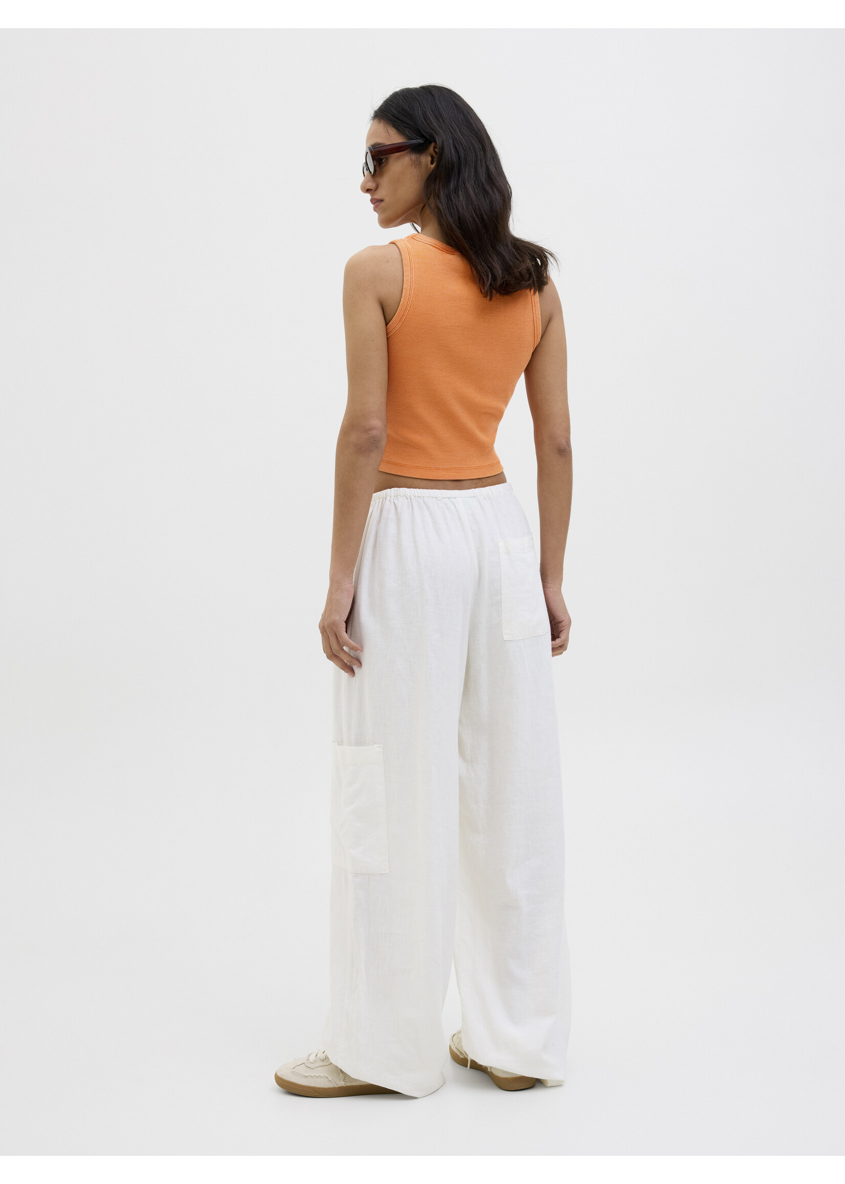 JXFALLON WASH RIB TOP - PERSIMMON ORANGE