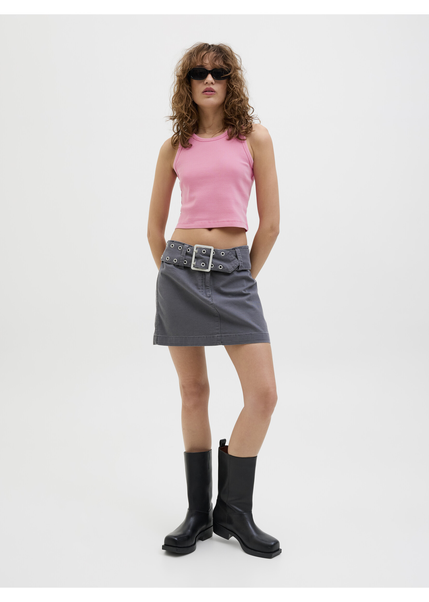 JXFALLON WASH RIB TOP - MORNING GLORY