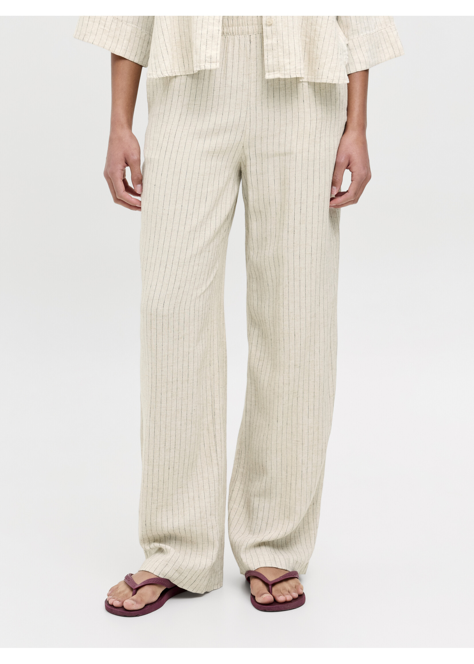 JXPOPPY SUMMER PRANT- FEATHER GREY PINSTRIPE