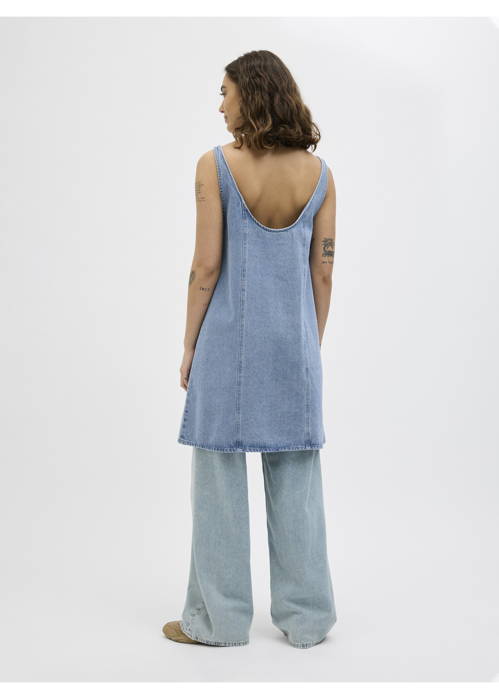 JJXX JXSTELLA SHORT DENIM DRESS - LIGHT BLUE DENIM