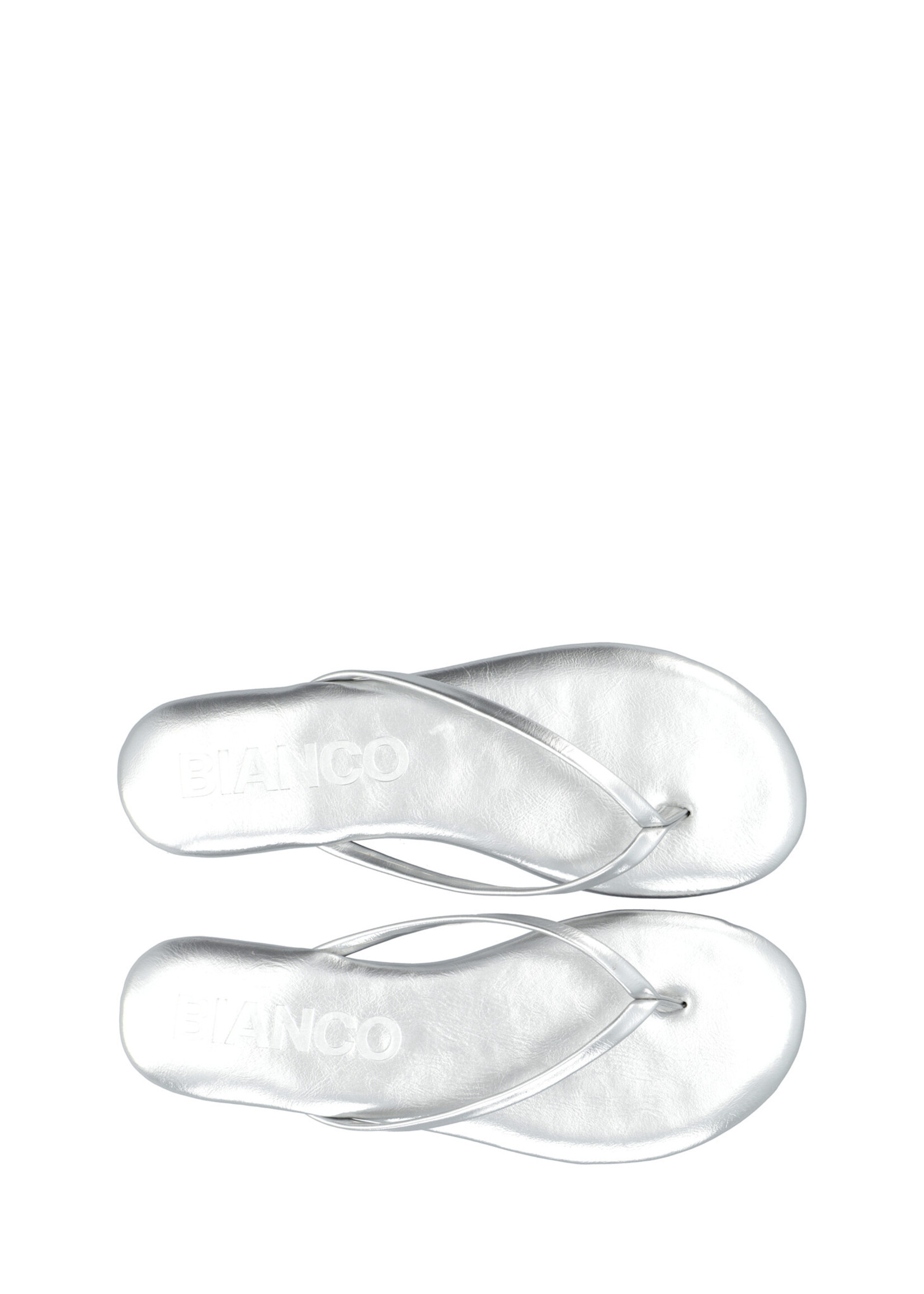 BIANCO BIAMEXICO Flip Flop Faux Leather - Silver