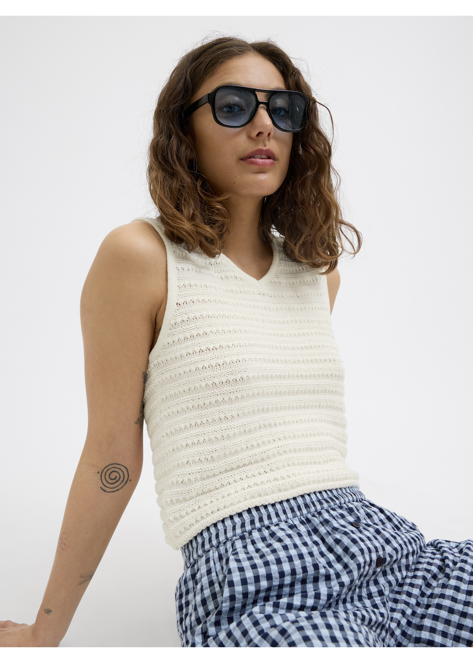 JJXX JXRORY TOP KNIT - VANILLA ICE