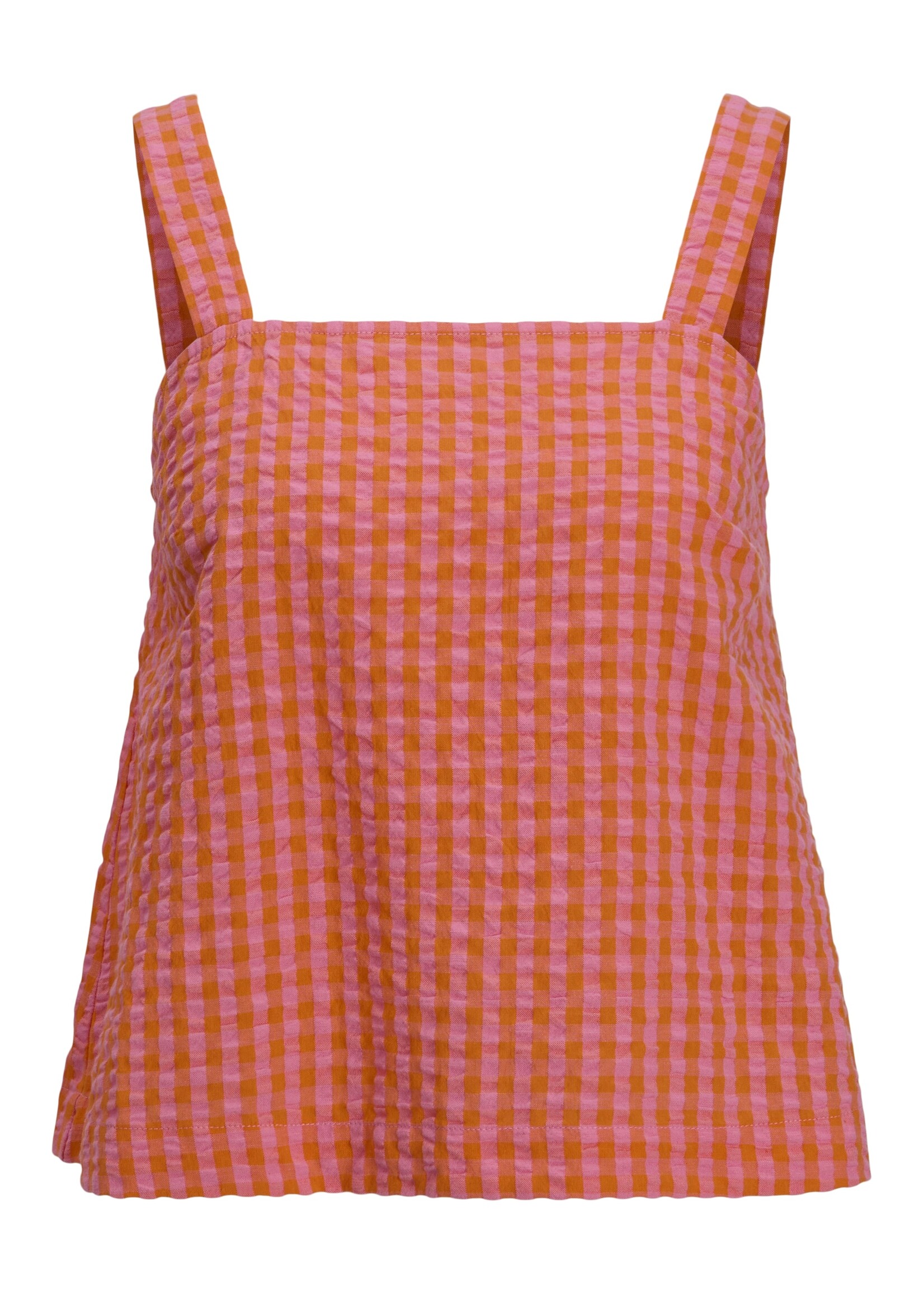 JJXX JXPETRA SEERSUCKER TOP - PERSIMMON ORANGE