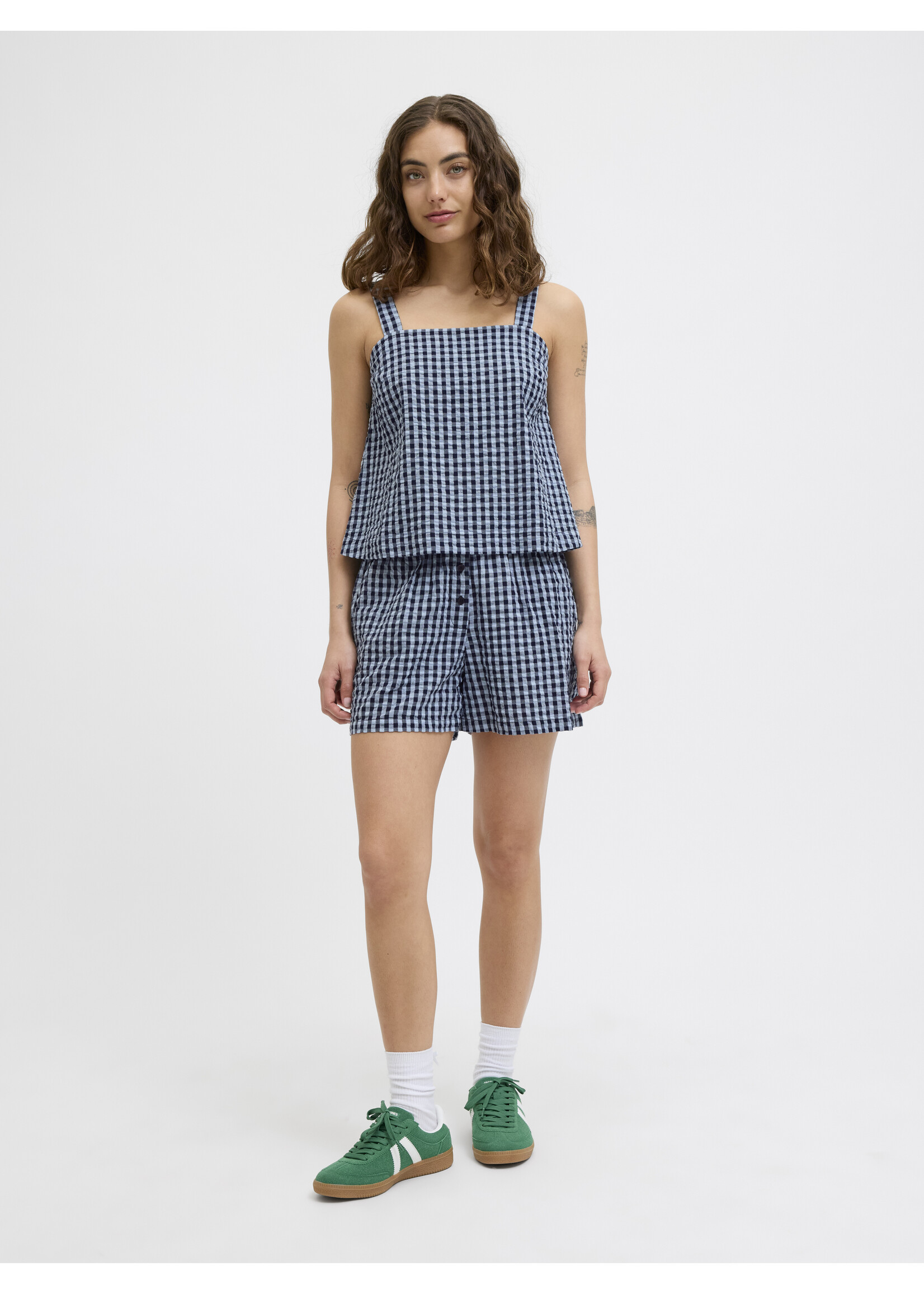 JJXX JXPETRA SEERSUCKER TOP - PEACOAT