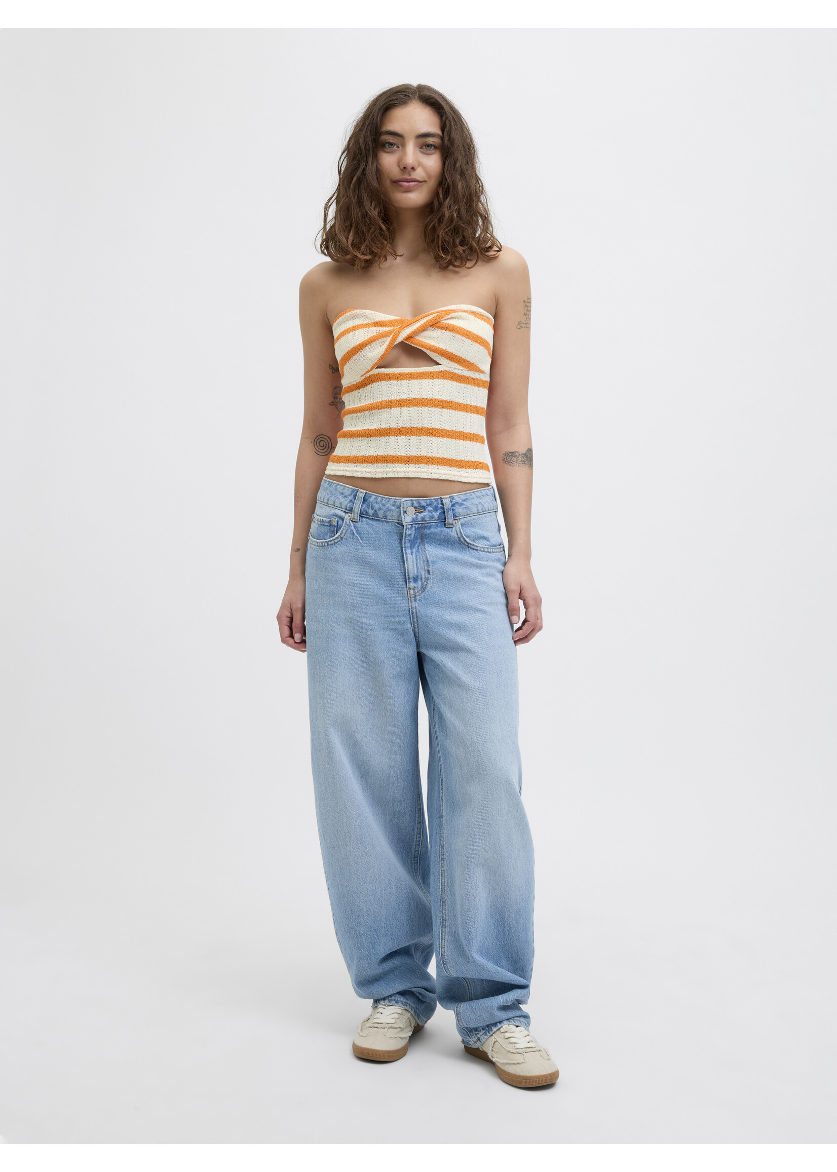 JXLINNEA BANDEAU TWIST TOP - PERSIMMON ORANGE