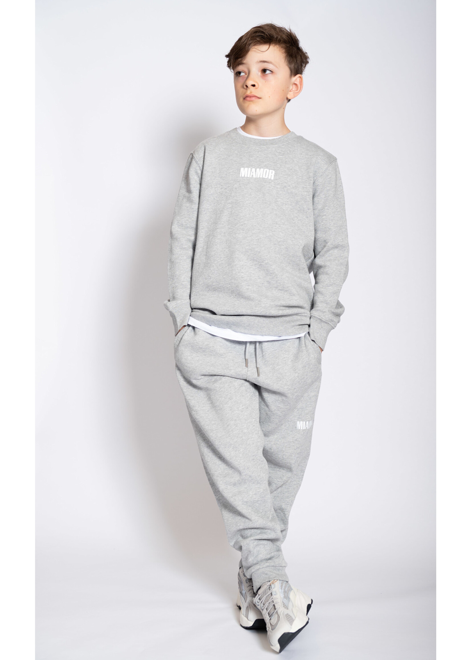 MIAMOR Mini Miamor supreme jogging pants heather grey - white logo