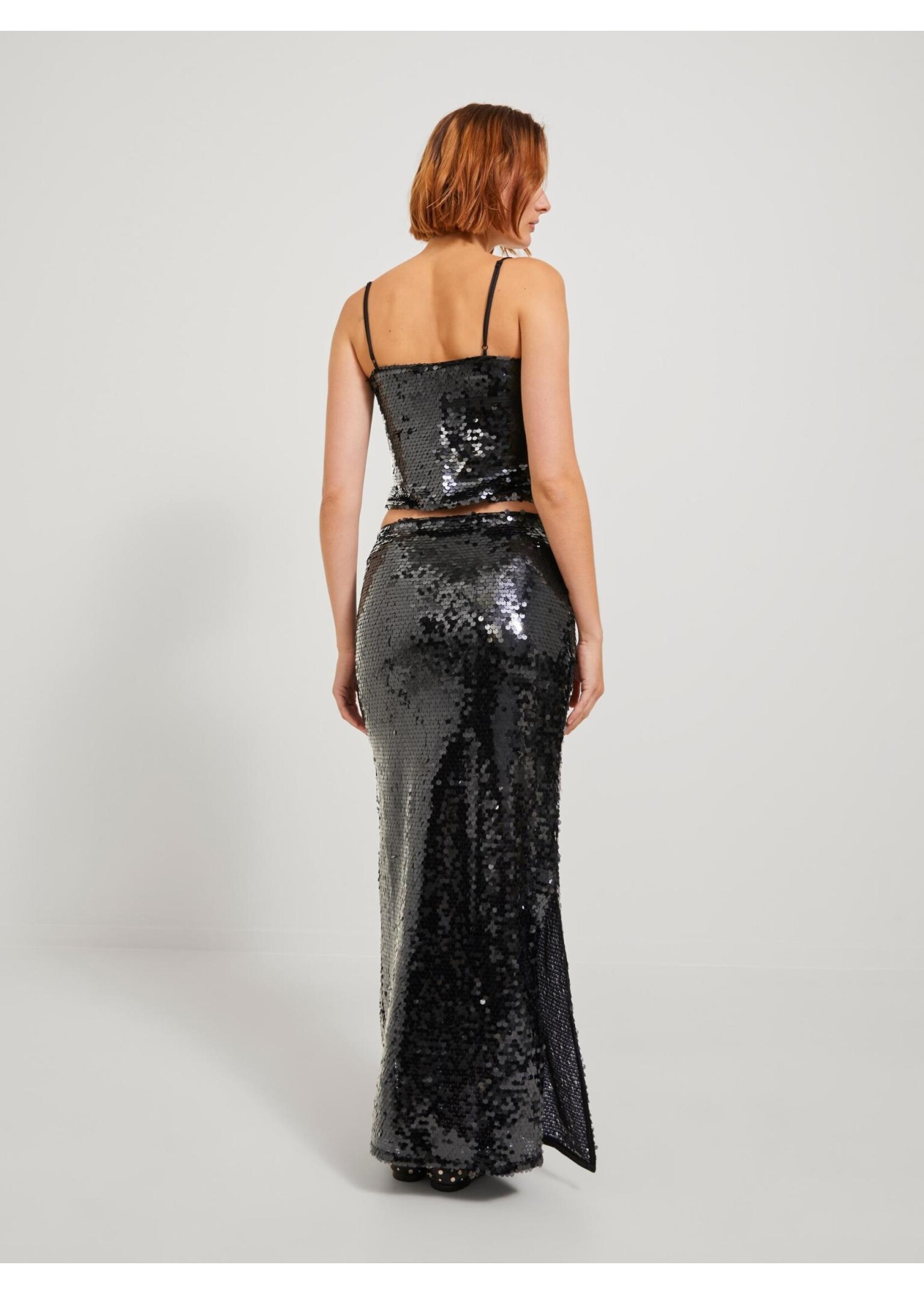 JXAVA SEQUIN STRAP TOP - BLACK